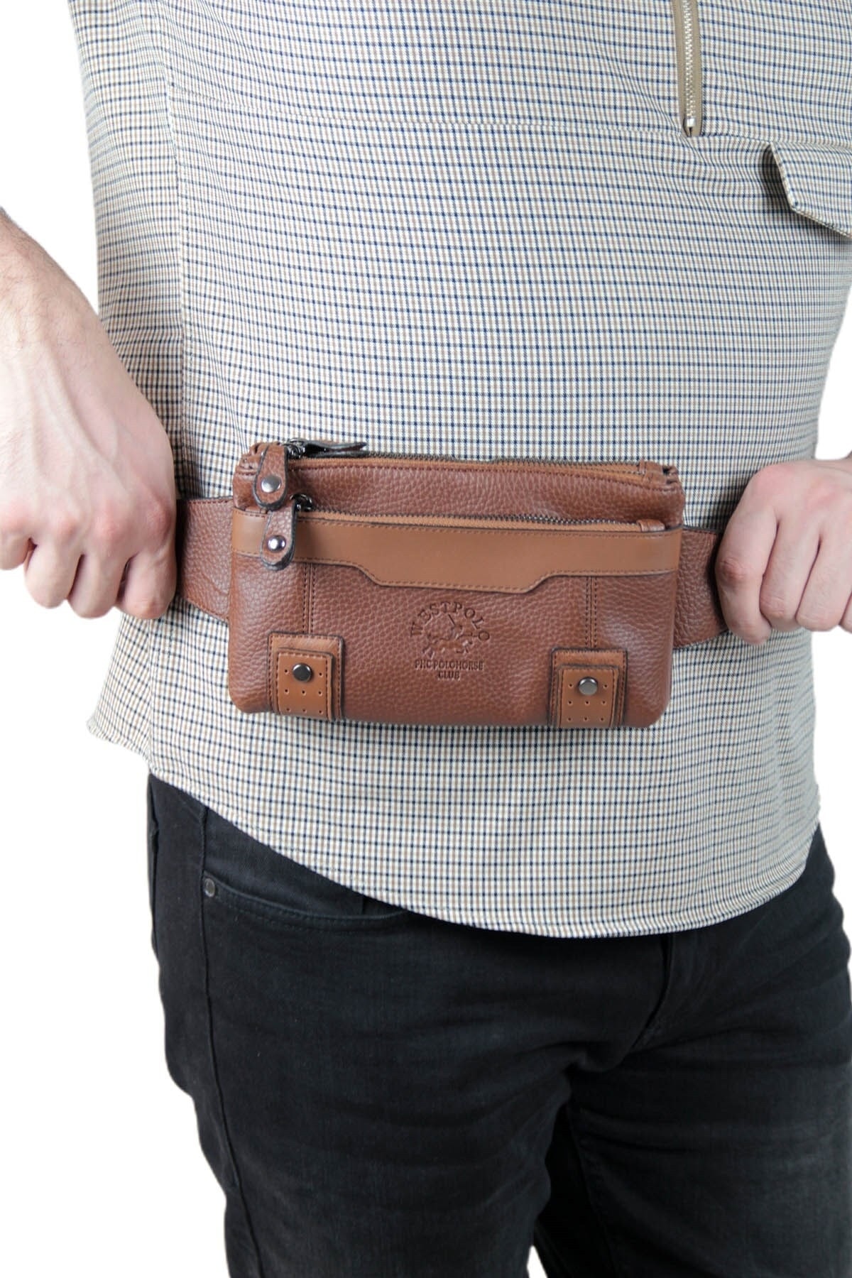 Erkek Klasik Ayarlanabilir Askılı Bel Ve Vücut Çantası Pbu6059