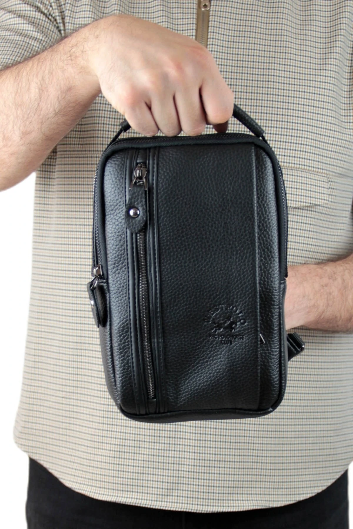 Erkek Siyah Çok Bölmeli Ayarlanabilir Askılı El Ve Vücut Çantası Pbu7023