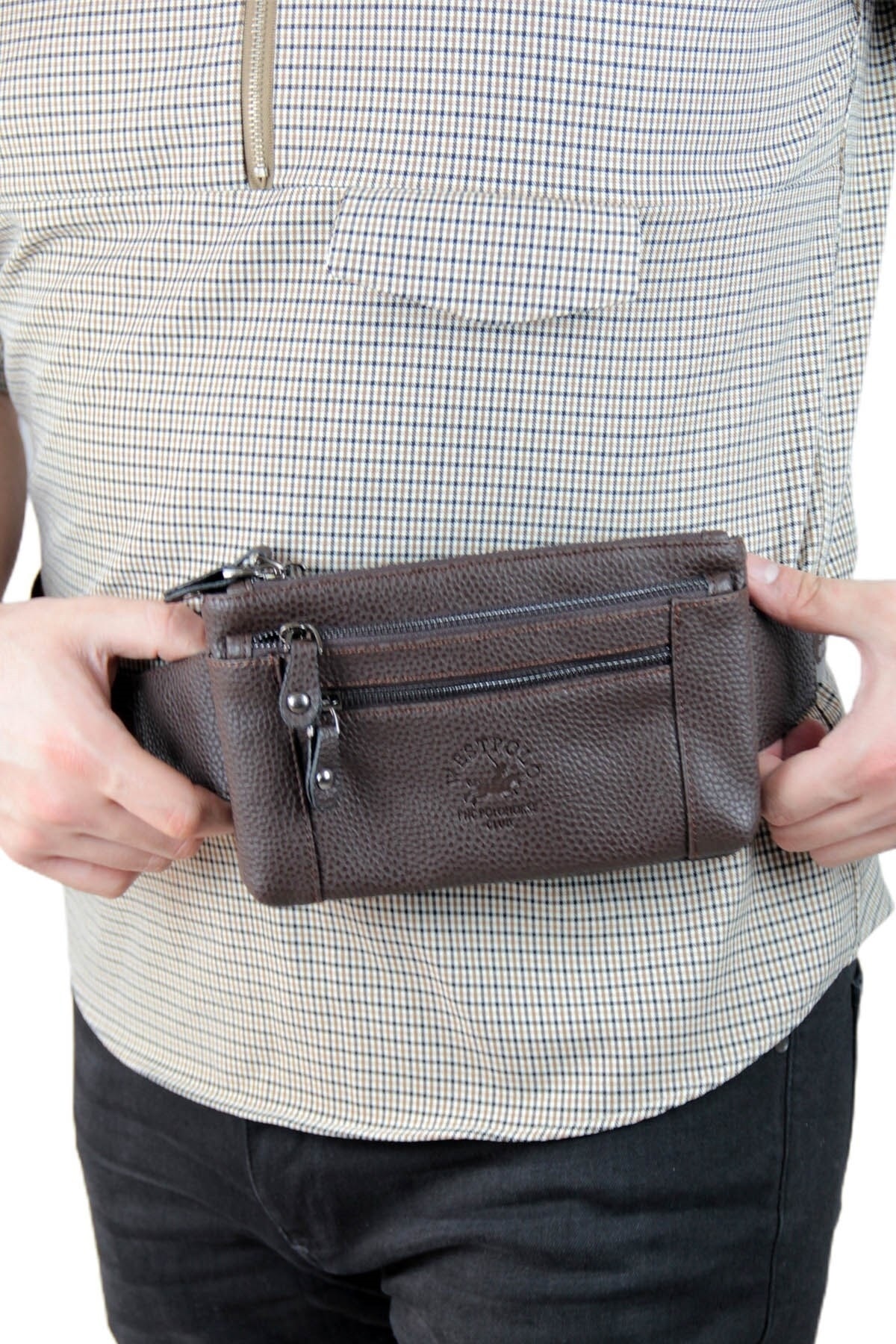 Erkek Klasik Ayarlanabilir Askılı Bel Ve Vücut Çantası Pbu6058