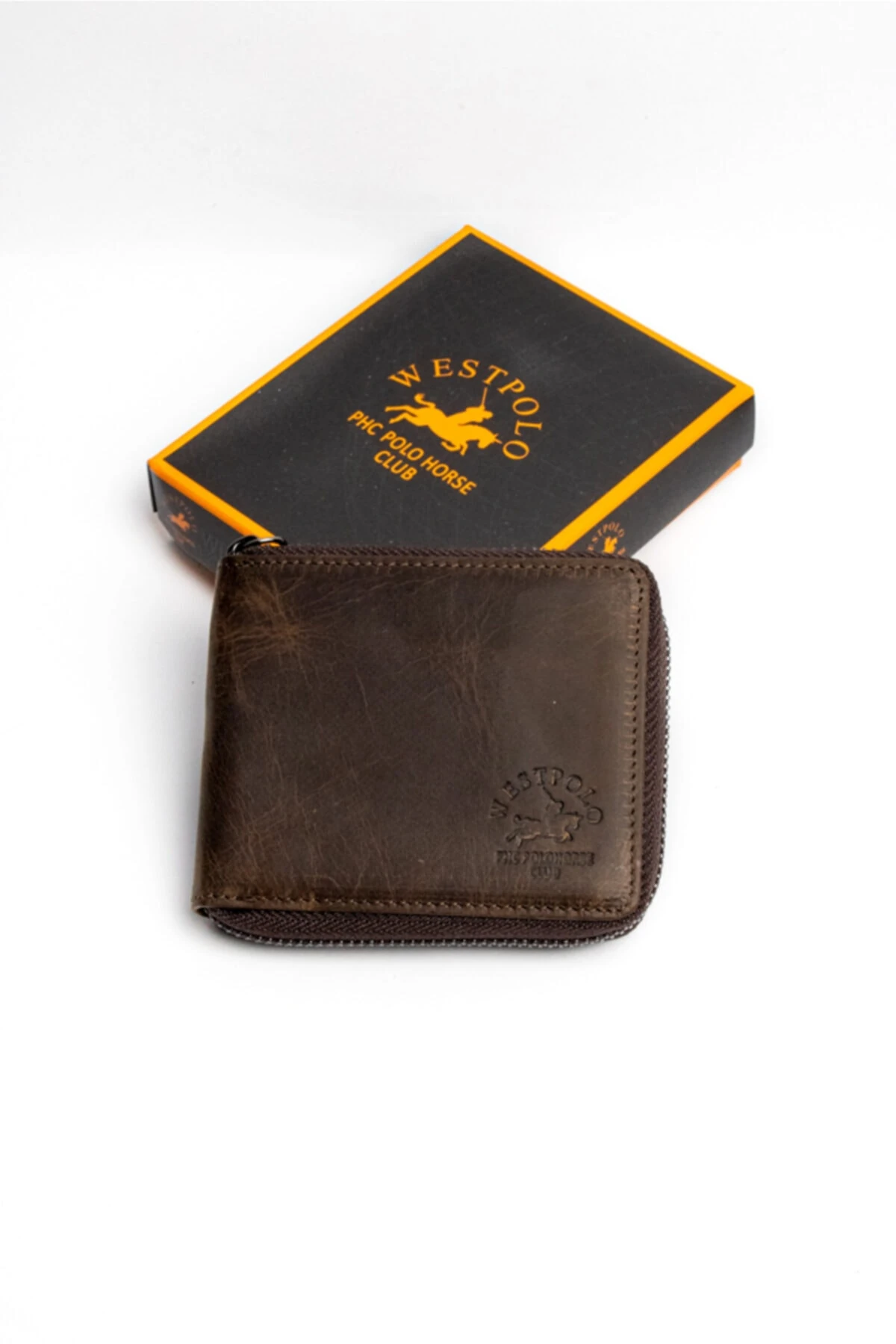 Hakiki Crazy Deri Unisex Fermuarlı Bozuk Para Bölmeli Cüzdan