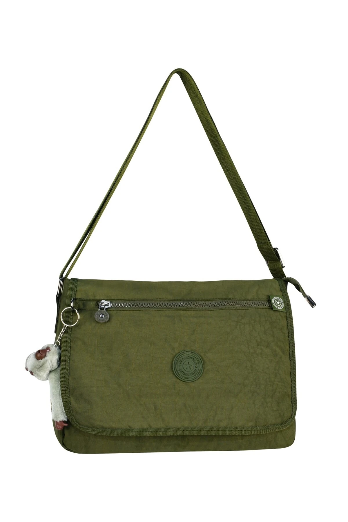 Kadın  Yeşil Krinkıl Kumaş Postacı Çapraz Çanta Upt2038