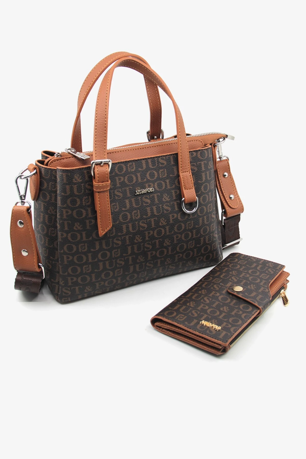 Suya Geçirmez Ayarlanabilir Çapraz Askılı  4 Gözlü Kadın El ve Omuz Çantası Ve Cüzdan Kombini NL3022