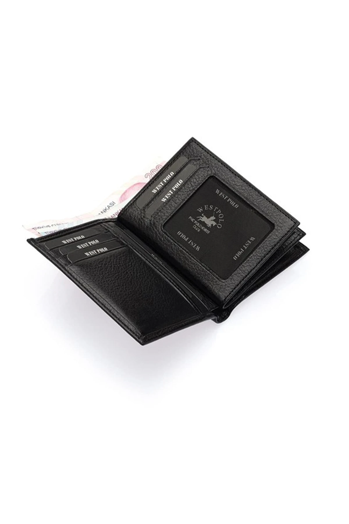 Kağıt Para Ve Bol Kart Bölmeli Hakiki Flötr Deri Siyah Erkek Cüzdan Wpt05