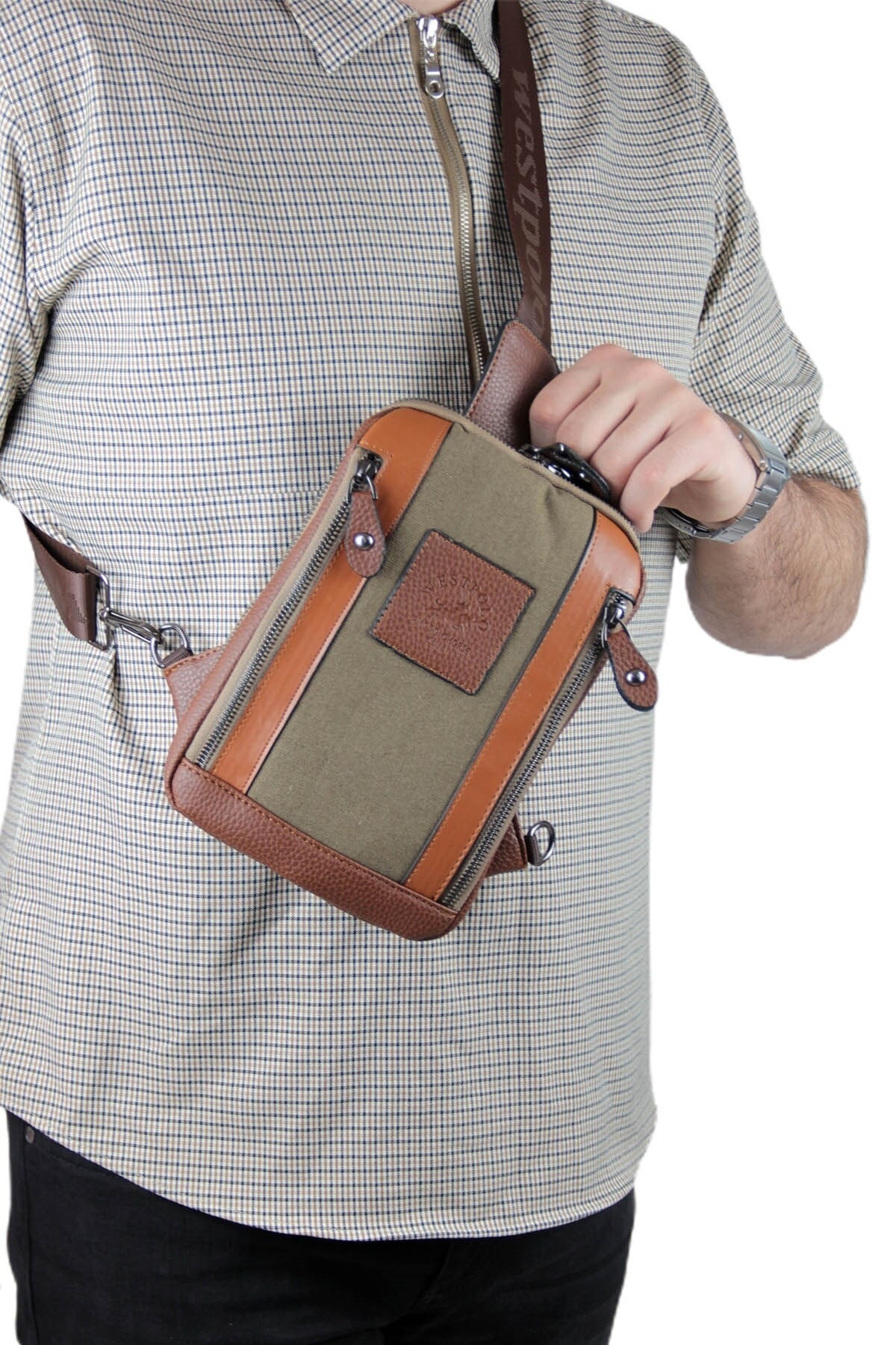 Erkek Kanvas Ayarlanabilir Uzun Askılı Pbu7034