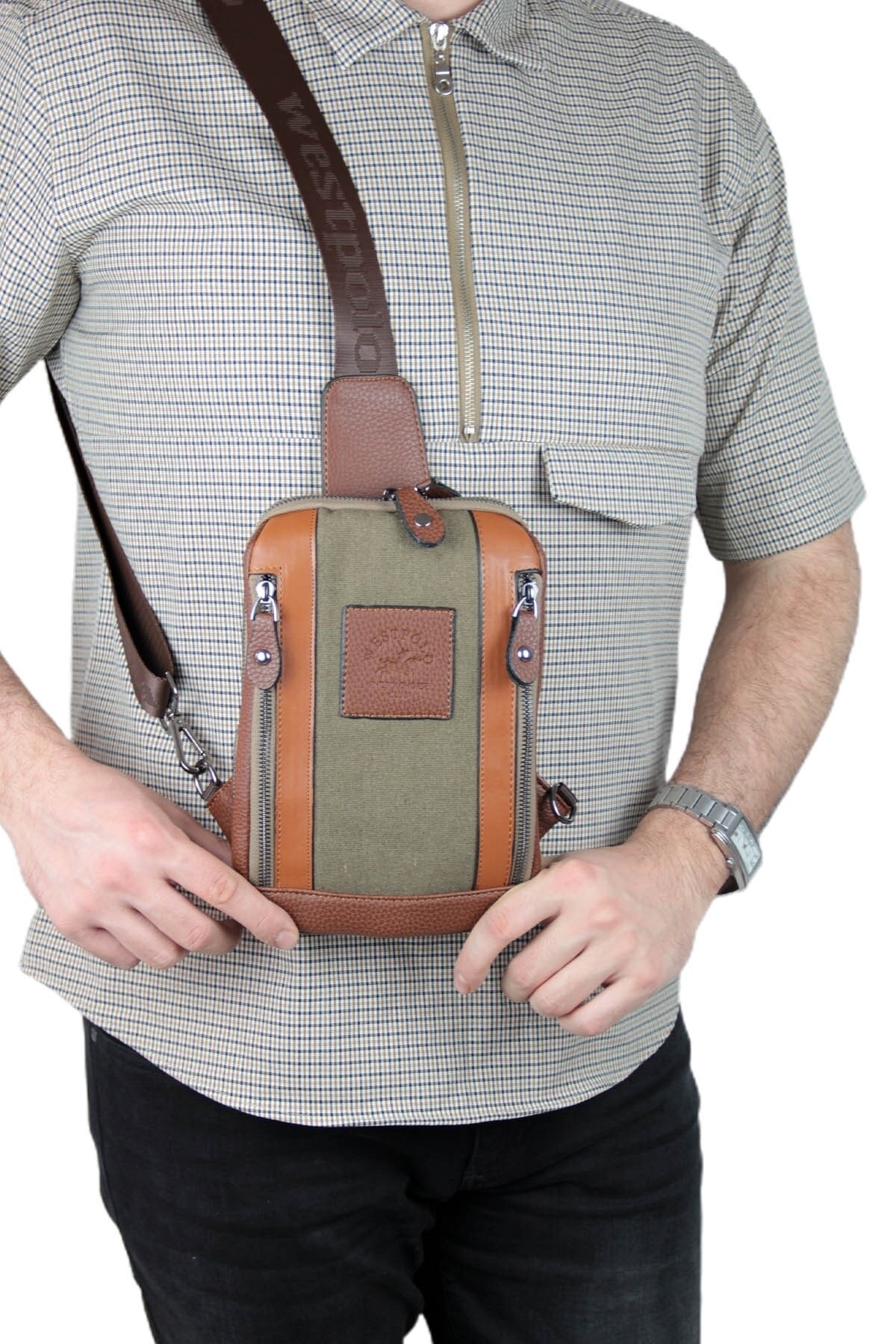 Erkek Kanvas Ayarlanabilir Uzun Askılı Pbu7034