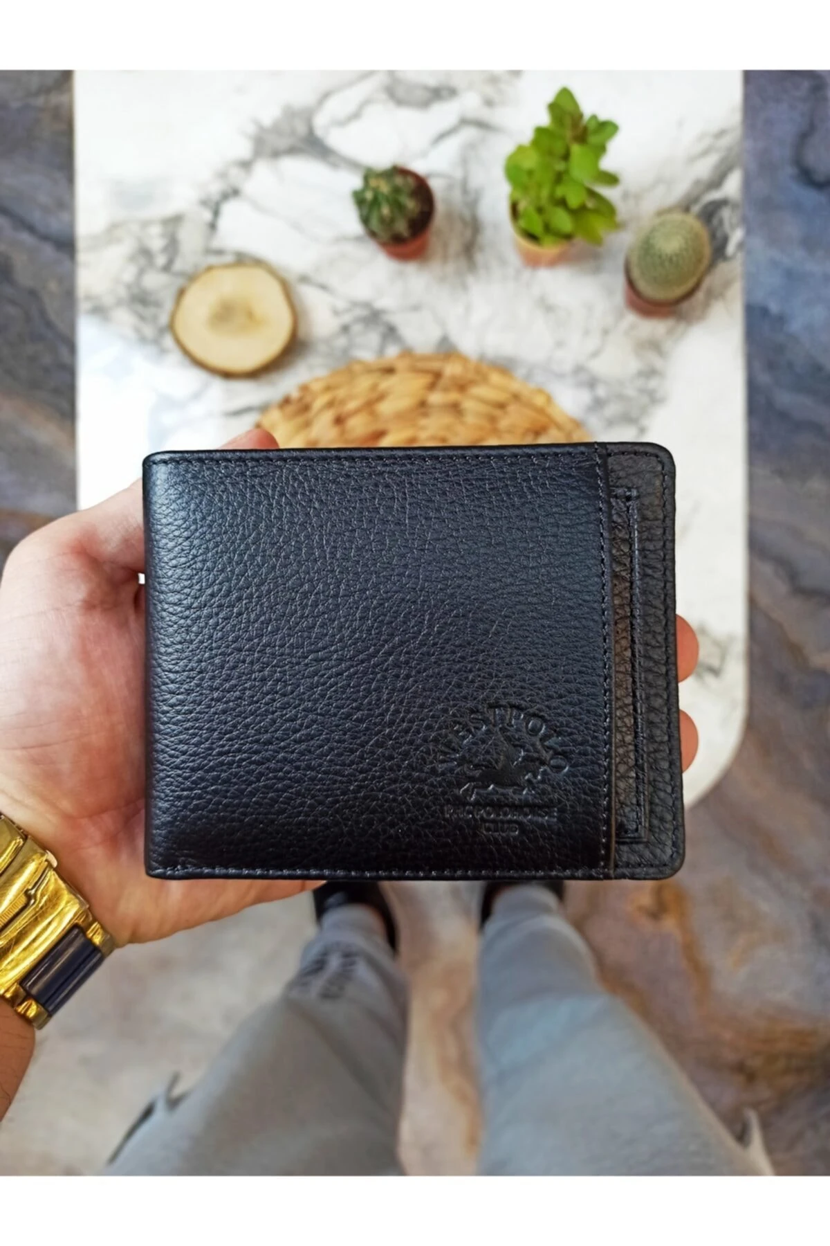 Hakiki Deri Harici Kartlıklı Siyah Cüzdan Kartlık 12cmx9,5cm