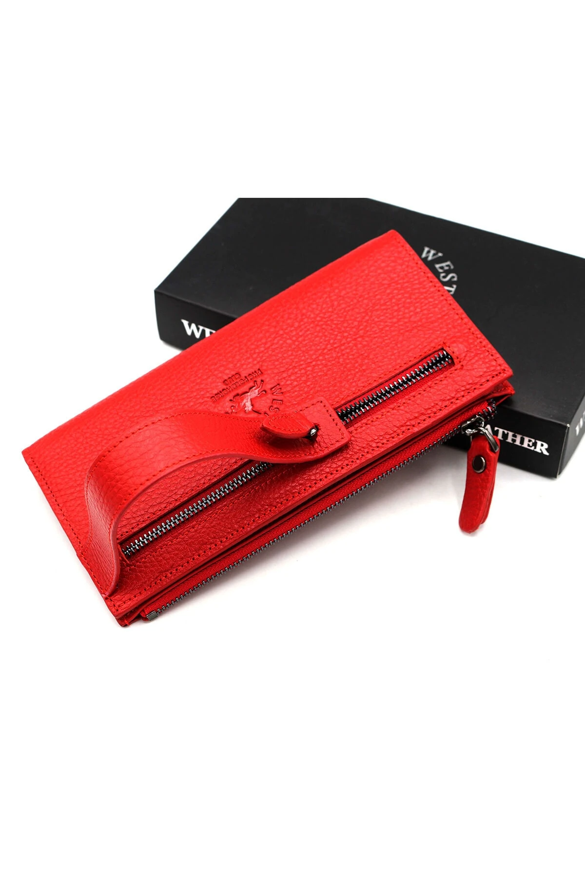 Kırmızı Unisex Hakiki Deri Portföy Cüzdan Kartlık 6223760