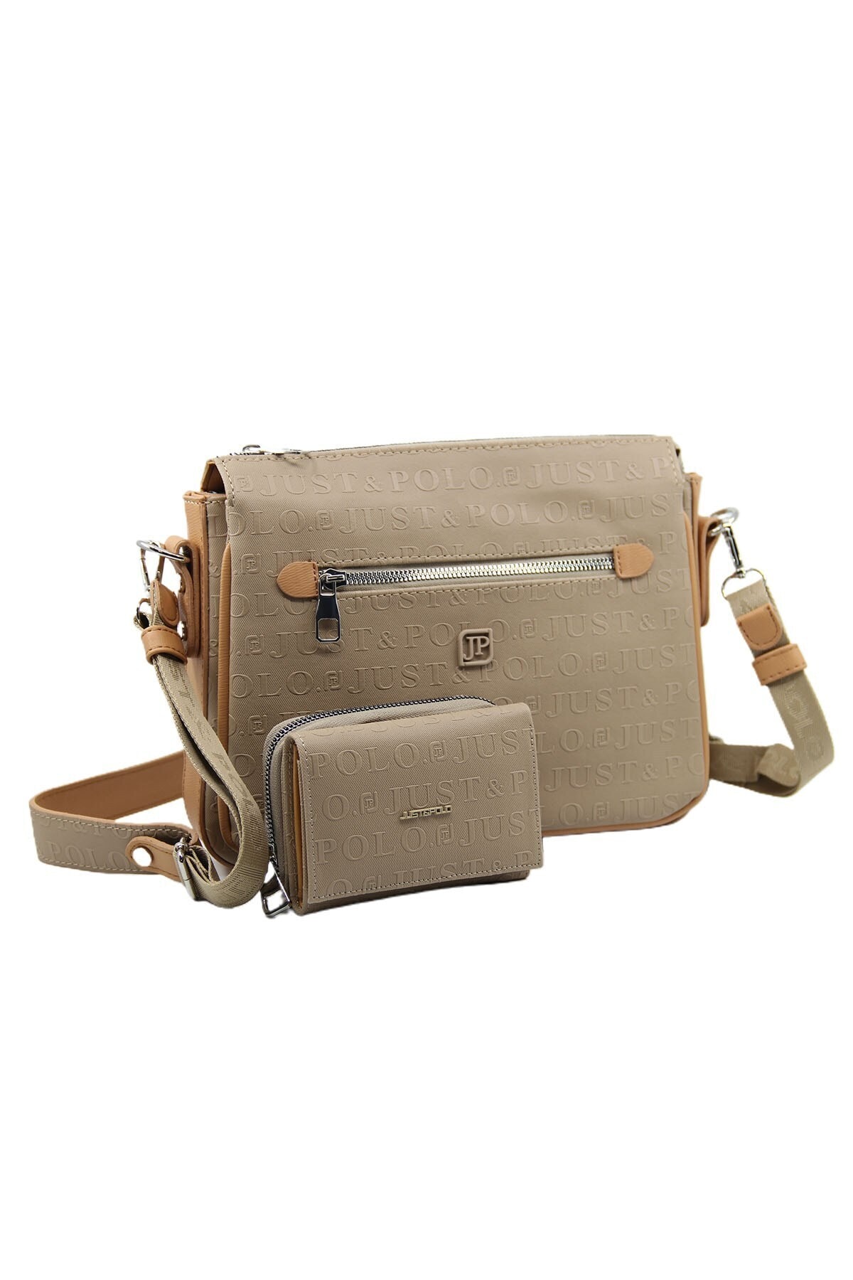 Kadın 3 Bölmeli Ayarlanabilir Uzun Askılı Postacı Çanta Ve Cüzdan Kombini Mds4013-1002