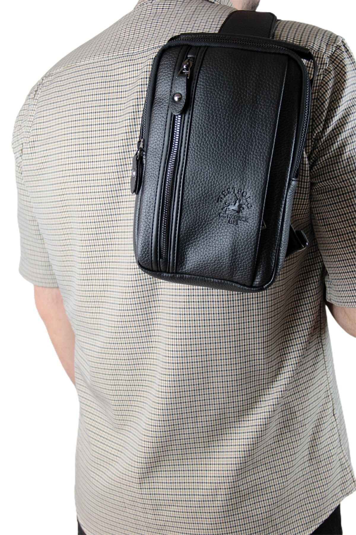 Erkek Siyah Çok Bölmeli Ayarlanabilir Askılı El Ve Vücut Çantası Pbu7023