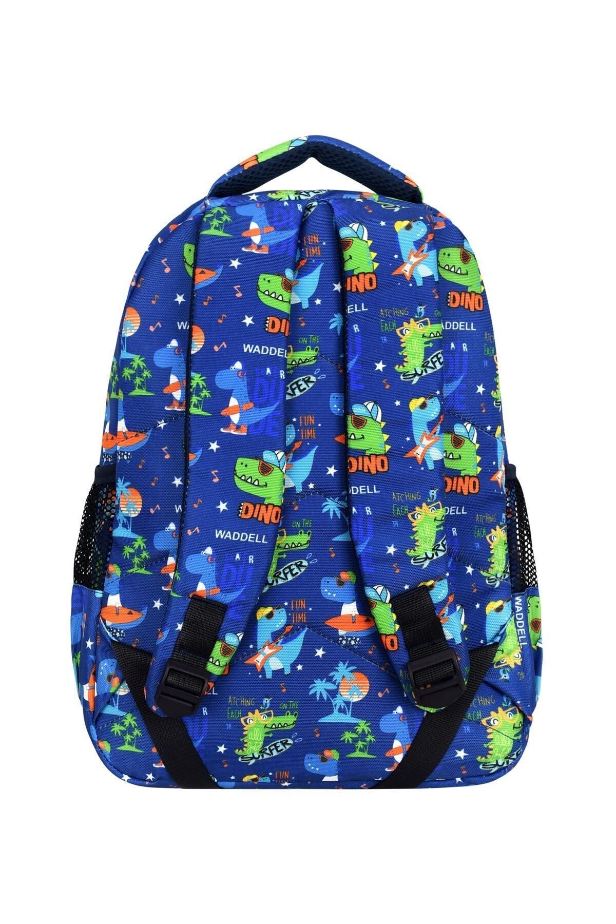 Waddell Kids 3’lü Erkek Çocuk Okul Seti (Sırt Çantası, Beslenme Çantası, Kalemlik) – Dino Desenli