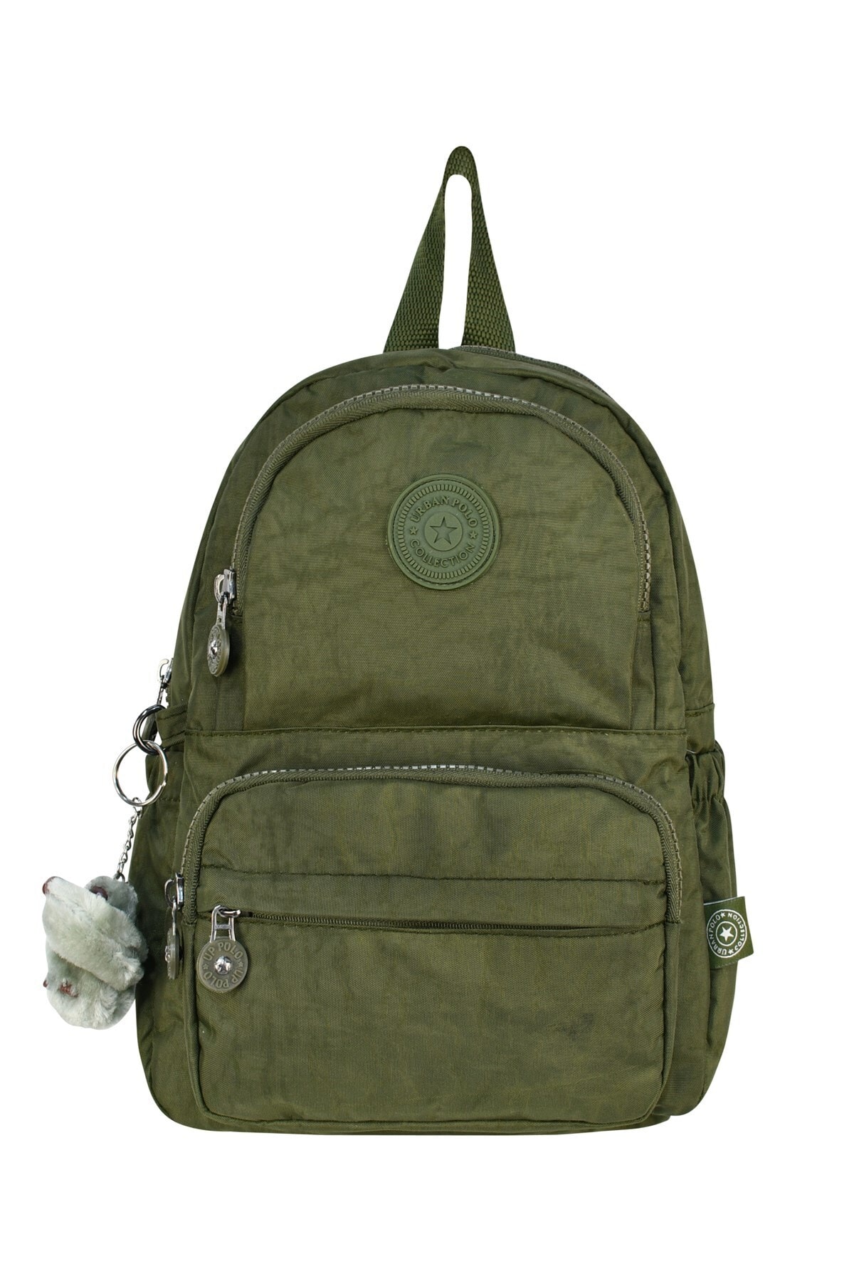 Unisex Yeşil Su Geçirmez Krinkıl Kumaş Sırt Çantası