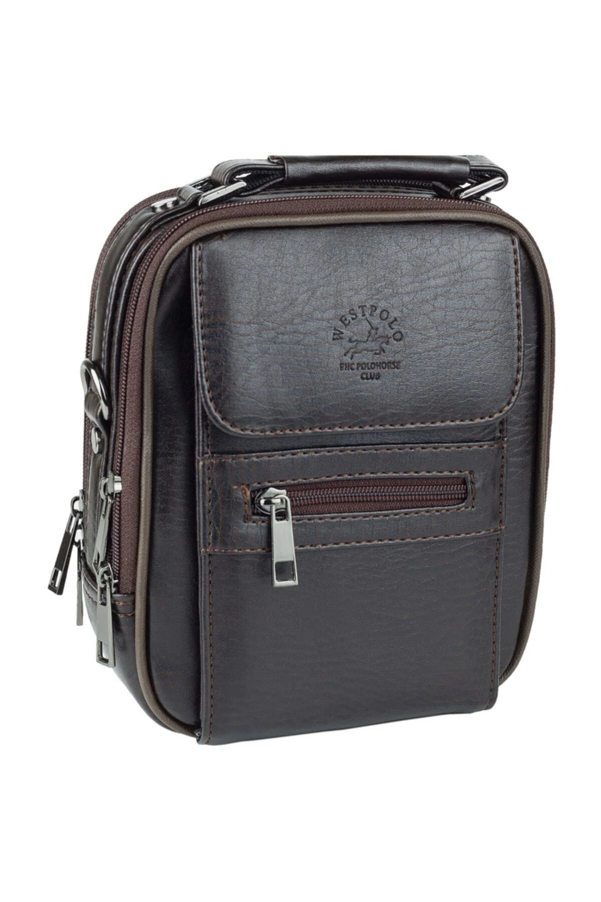 Erkek Kahverengi Çelik Kasalı  El Ve Omuz Askılı  Çanta