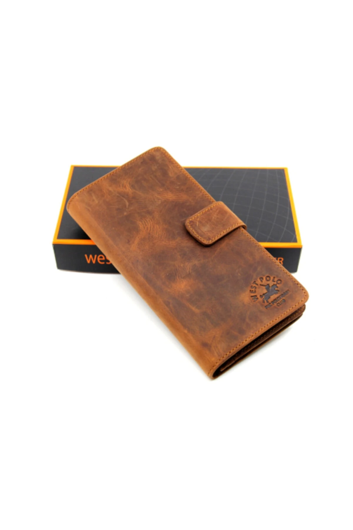 Kahverengi Unisex Patlı Vintage Crazy Hakiki Deri Cüzdan Kartlık