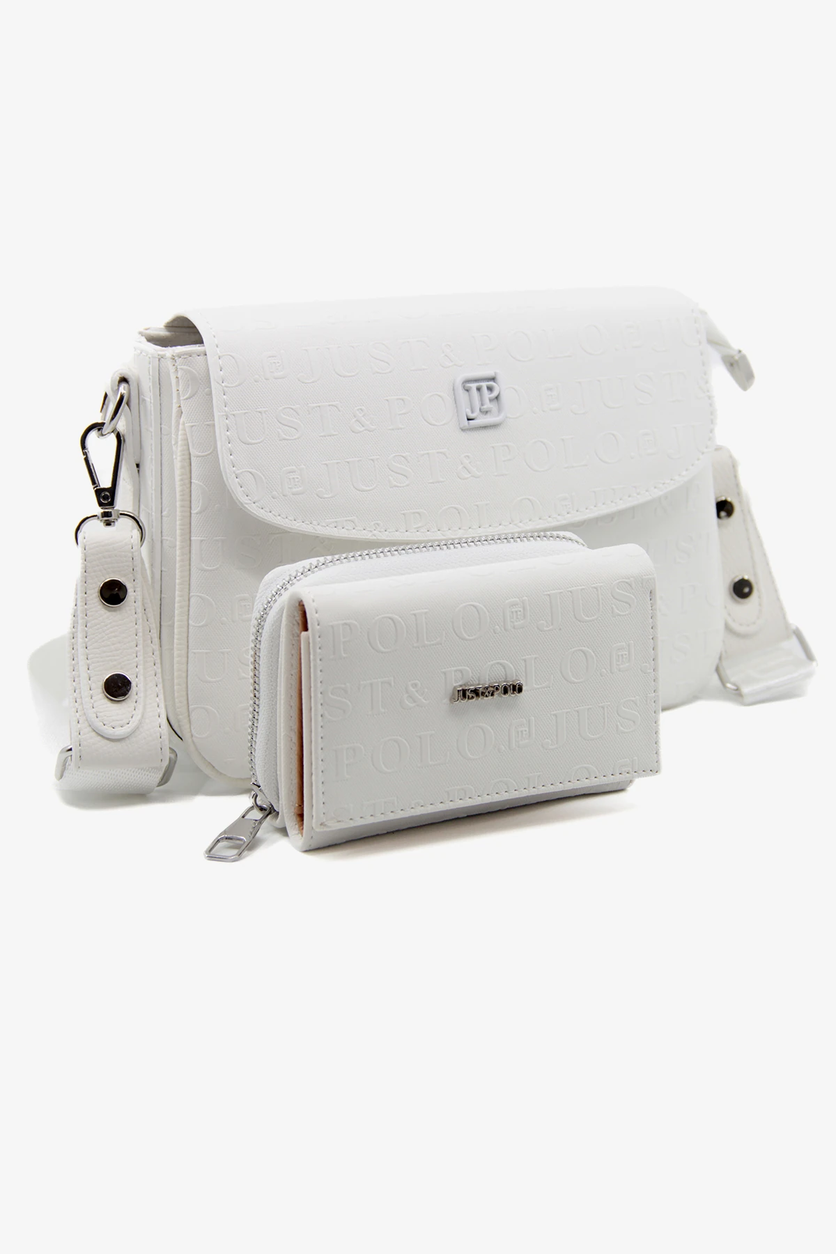 Yeni Sezon Kolon Askılı 4 Bölmeli Beyaz Kadın Omuz Çantası 25x15cm PBU2174