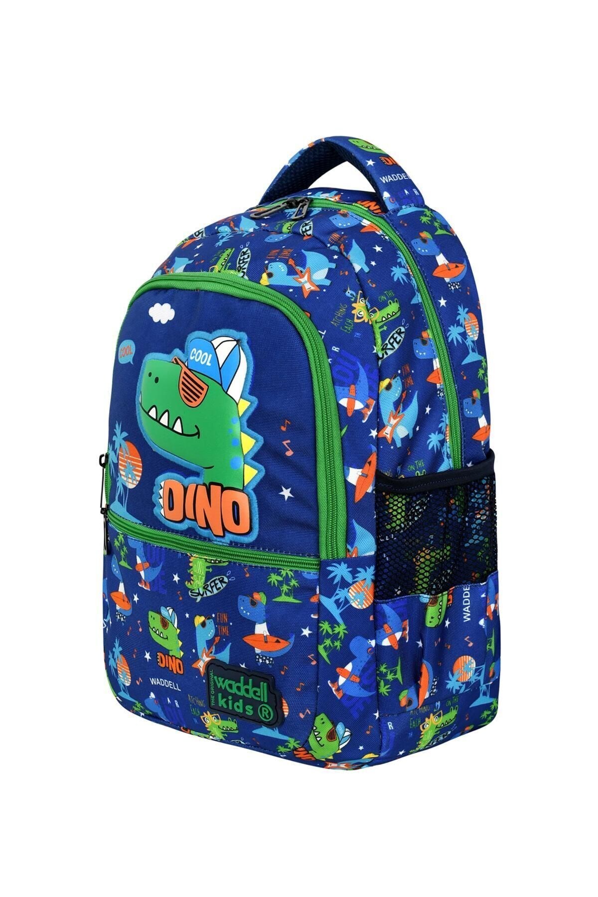 Waddell Kids 3’lü Erkek Çocuk Okul Seti (Sırt Çantası, Beslenme Çantası, Kalemlik) – Dino Desenli