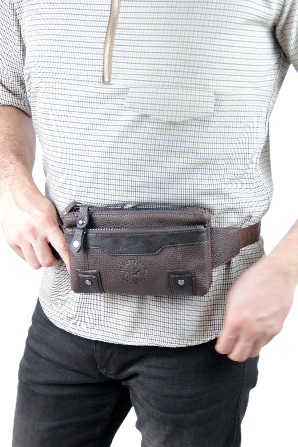 Erkek Klasik Ayarlanabilir Askılı Bel Ve Vücut Çantası Pbu6059