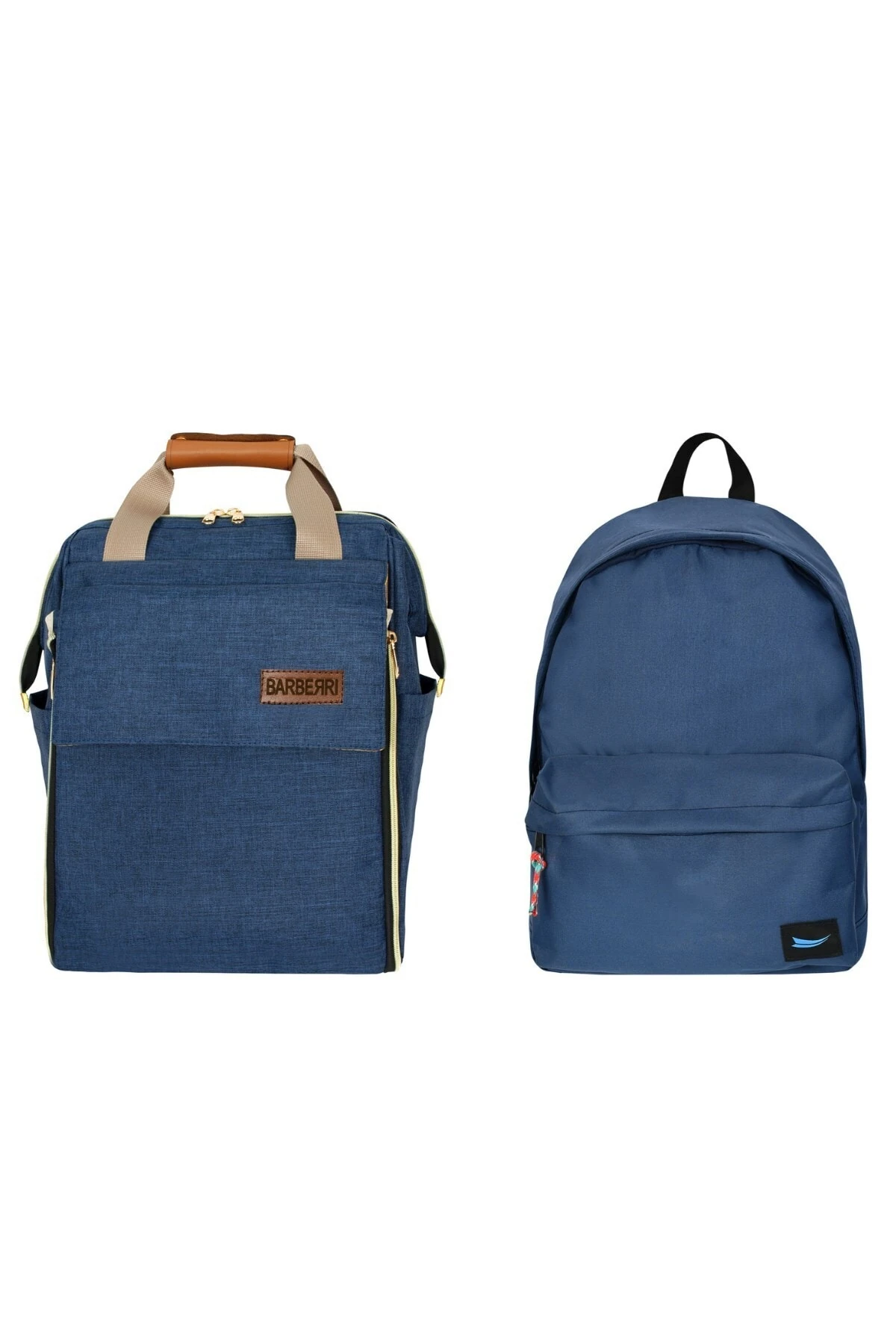 Kadın Lacivert Anne Bebek Bakım Çantası Ve Sırt Çantası Kombinı