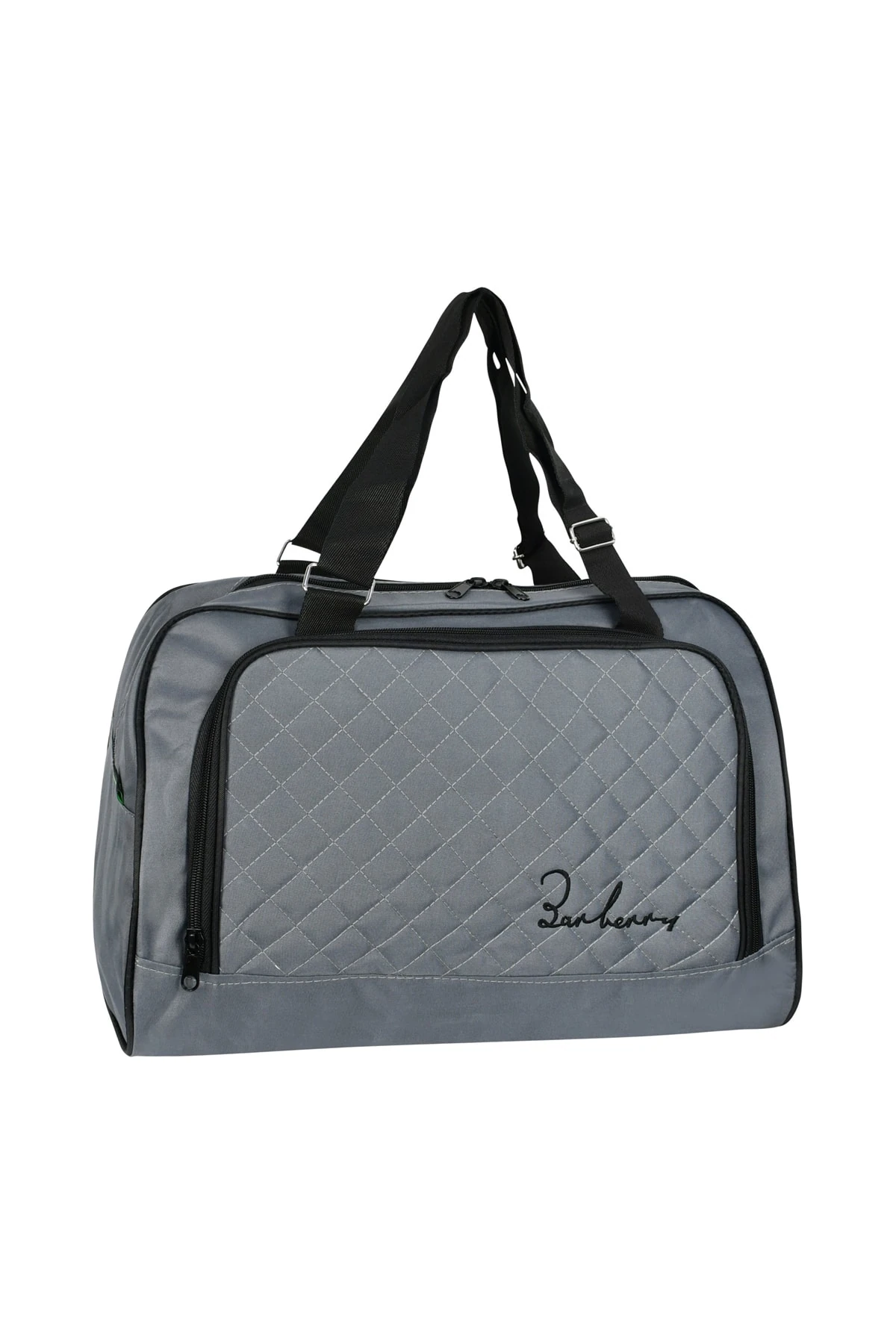 Anne Bebek Bakım Gri Klasik Sırt Çantası Ve Kapitoneli Büyük Boy Spor Seyahat El Valizi