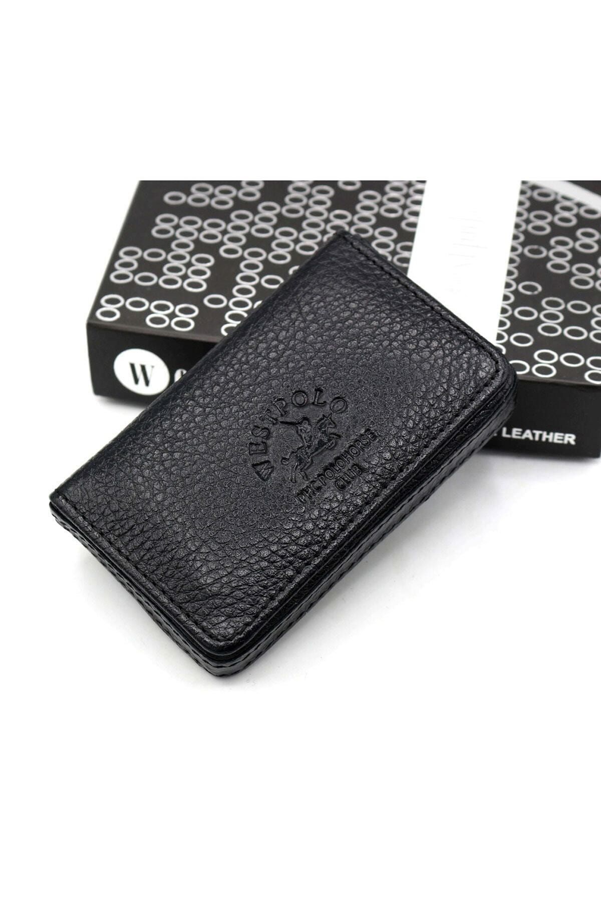 Hakiki Deri Siyah Unisex Kartlık Try1022