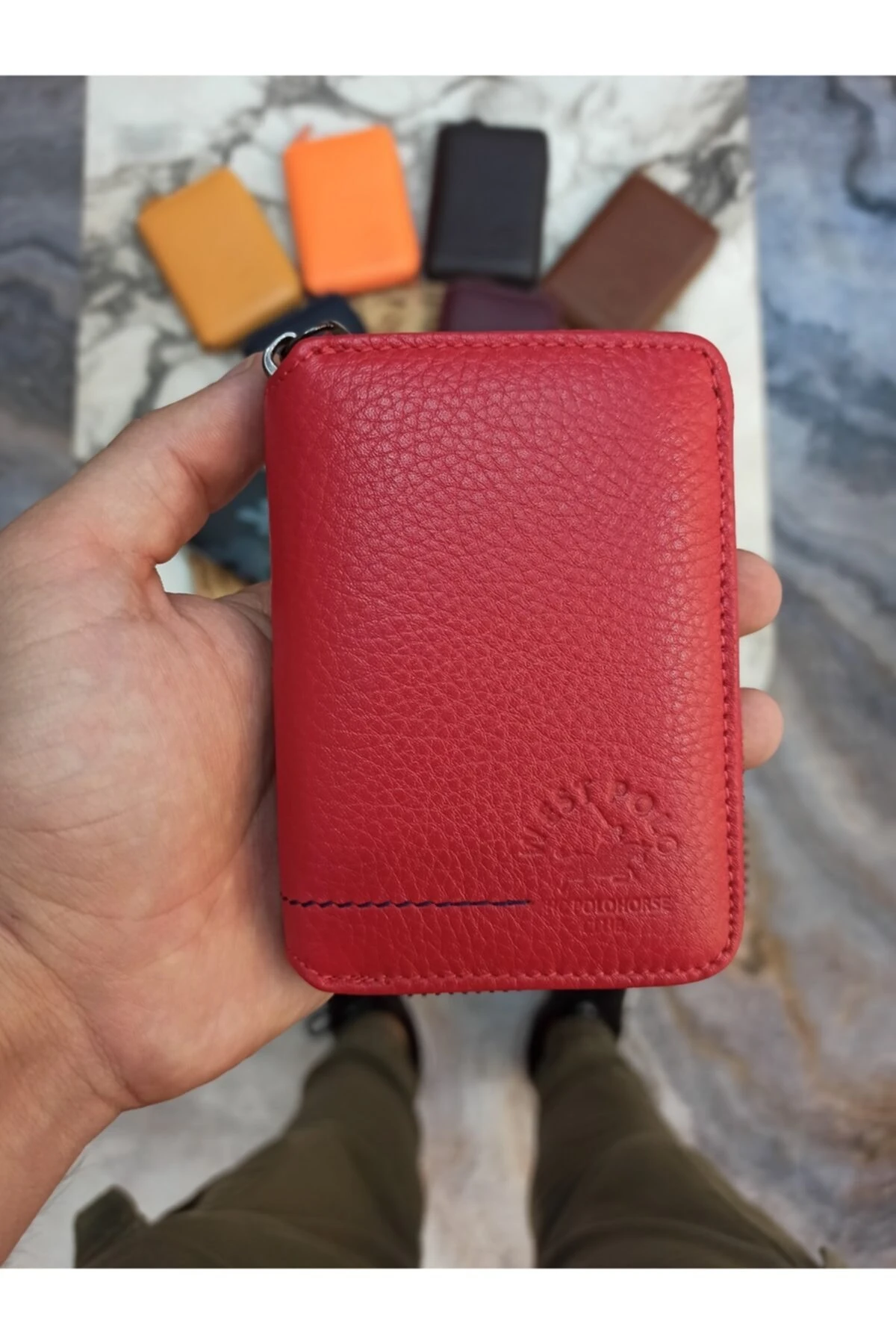 Hakiki Deri Fermuarlı Unisex Cüzdan Kartlık