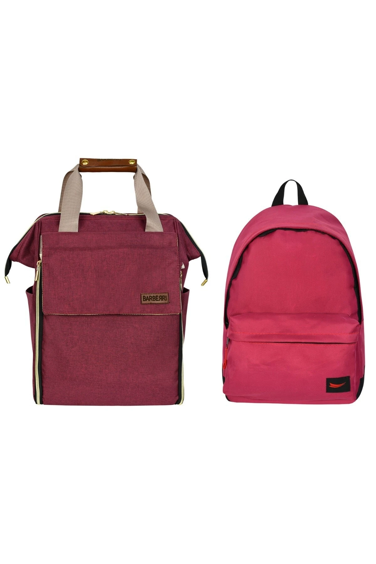 Anne Bebek Bakım Bordo Luks Yataklı Sırt Çantası Ve Sırt Çantası Kombin