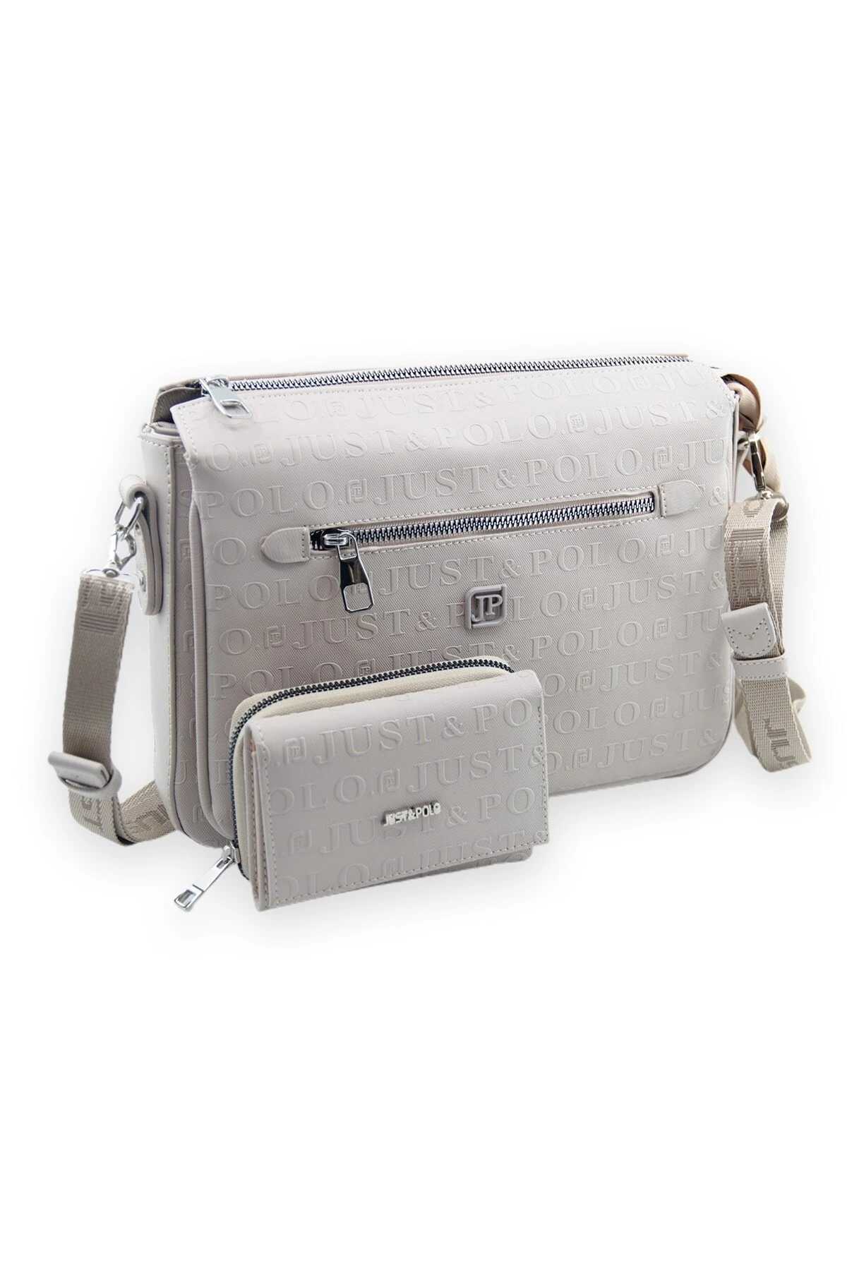 Büyük Boy Gofraj Baskı 3 Bölmeli Füme Kadın Postacı Ve Omuz Çantası 28x23cm Pbu4000