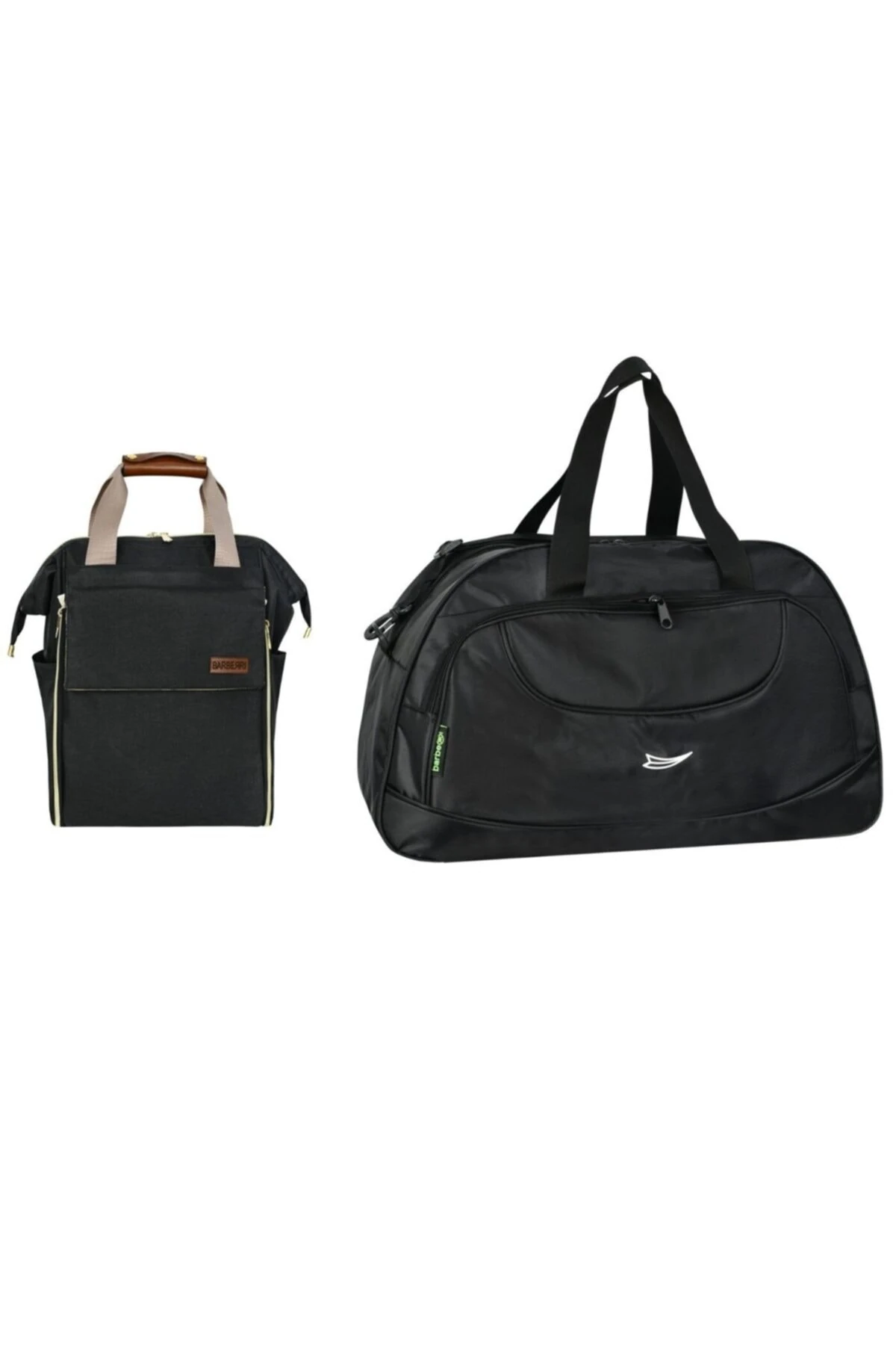 Anne Bebek Bakım Siyah Luks Yataklı Çantası Ve Büyük Boy El Valizi Kombin