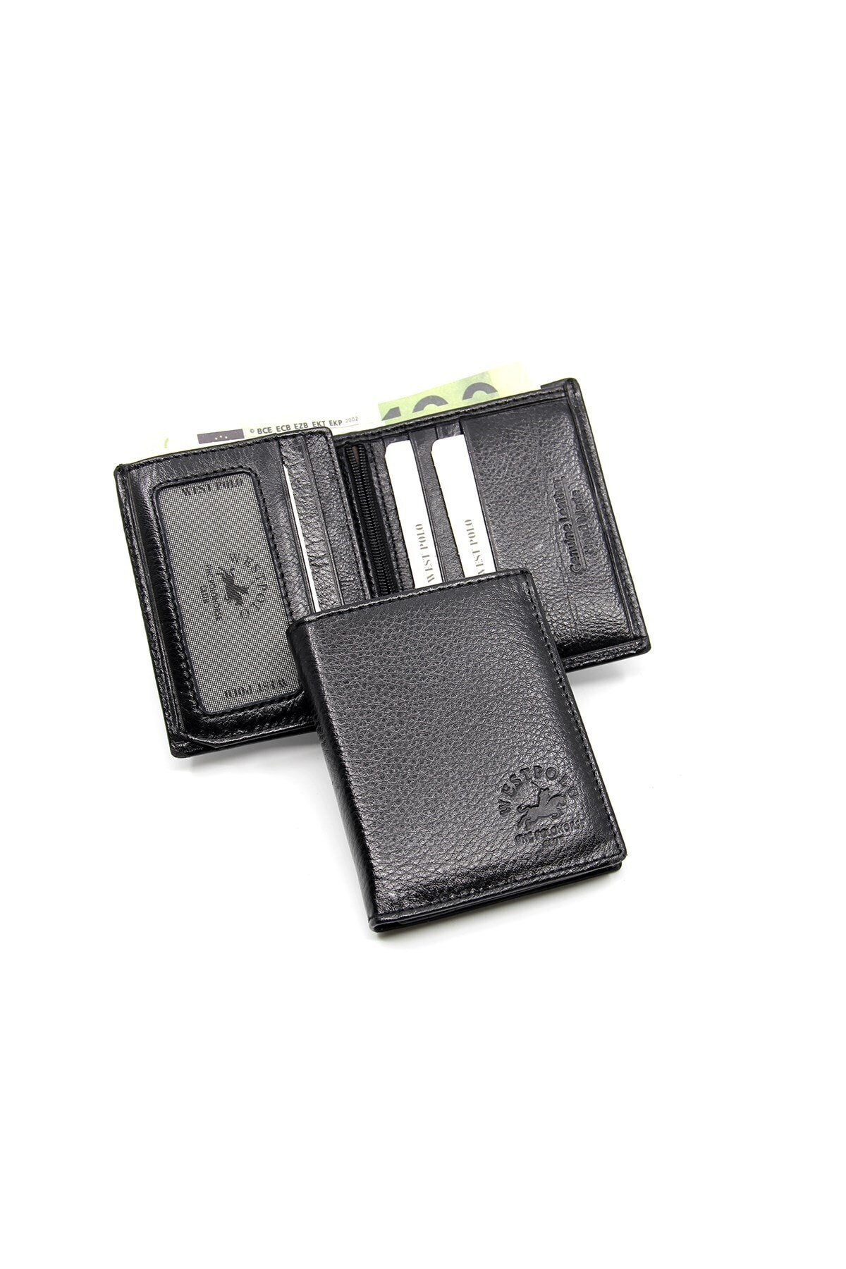 Erkek  Siyah Hakiki Deri Bozuk Paralı Cüzdan