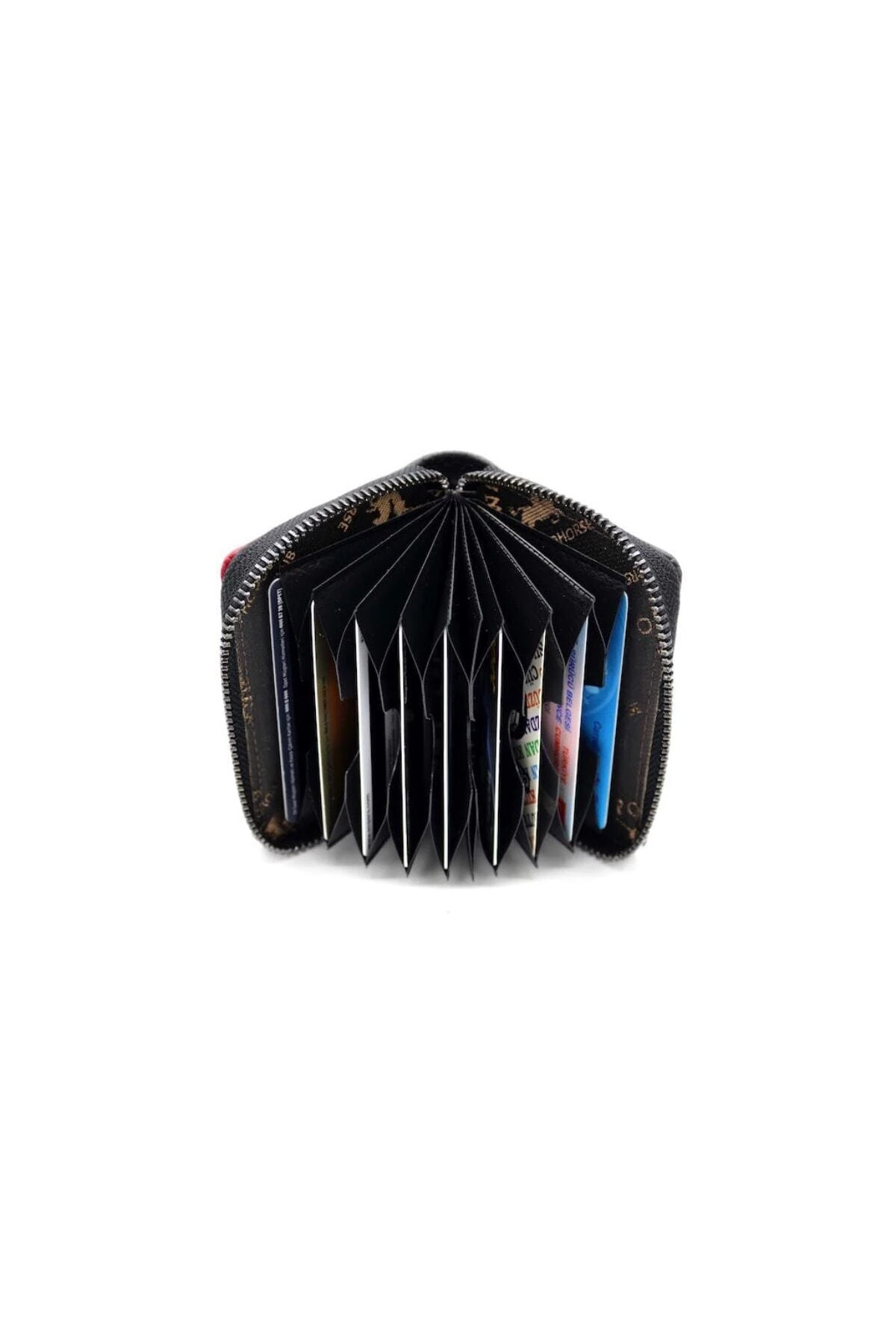 Kahverengi Unisex Fermuarlı Hakiki Deri Kartlık