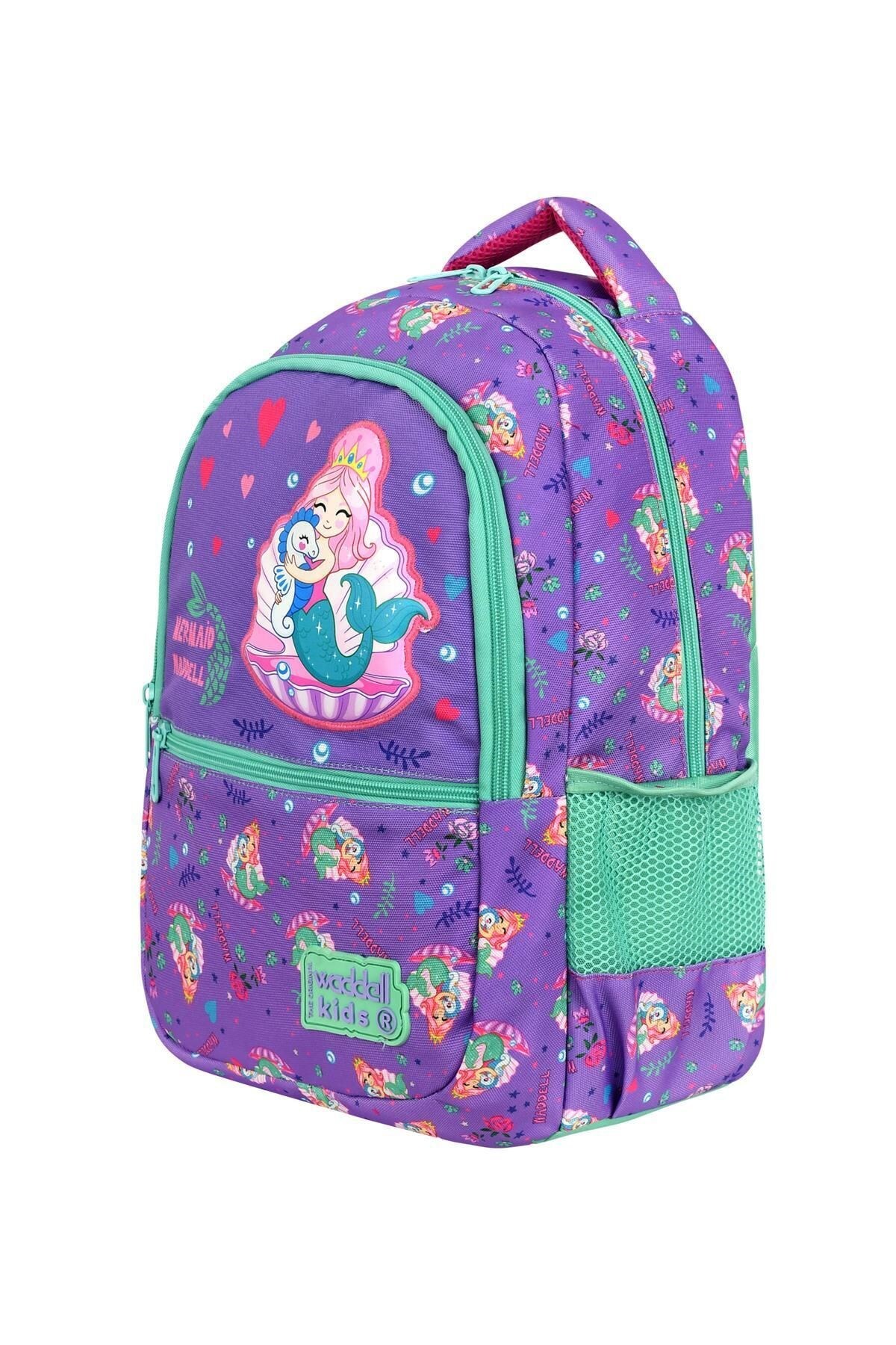 Mermaid Naddell 3’lü Kız Çocuk Okul Çanta Seti (Sırt Çantası, Beslenme Çantası, Kalemlik)