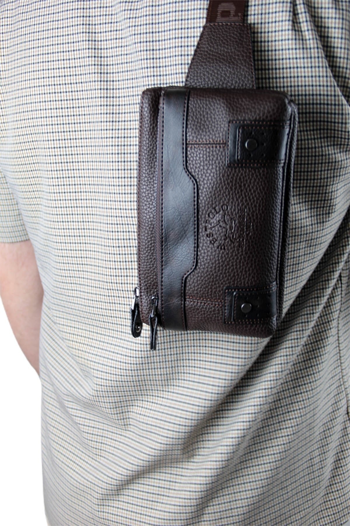 Erkek Klasik Ayarlanabilir Askılı Bel Ve Vücut Çantası Pbu6059