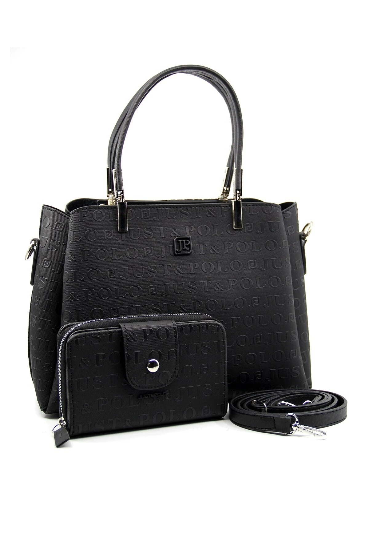 Kadın 3 Bölmeli Ayarlanabilir Uzun Askılı Omuz Çantası Ve Cüzdan Kombini Mds4018-1005