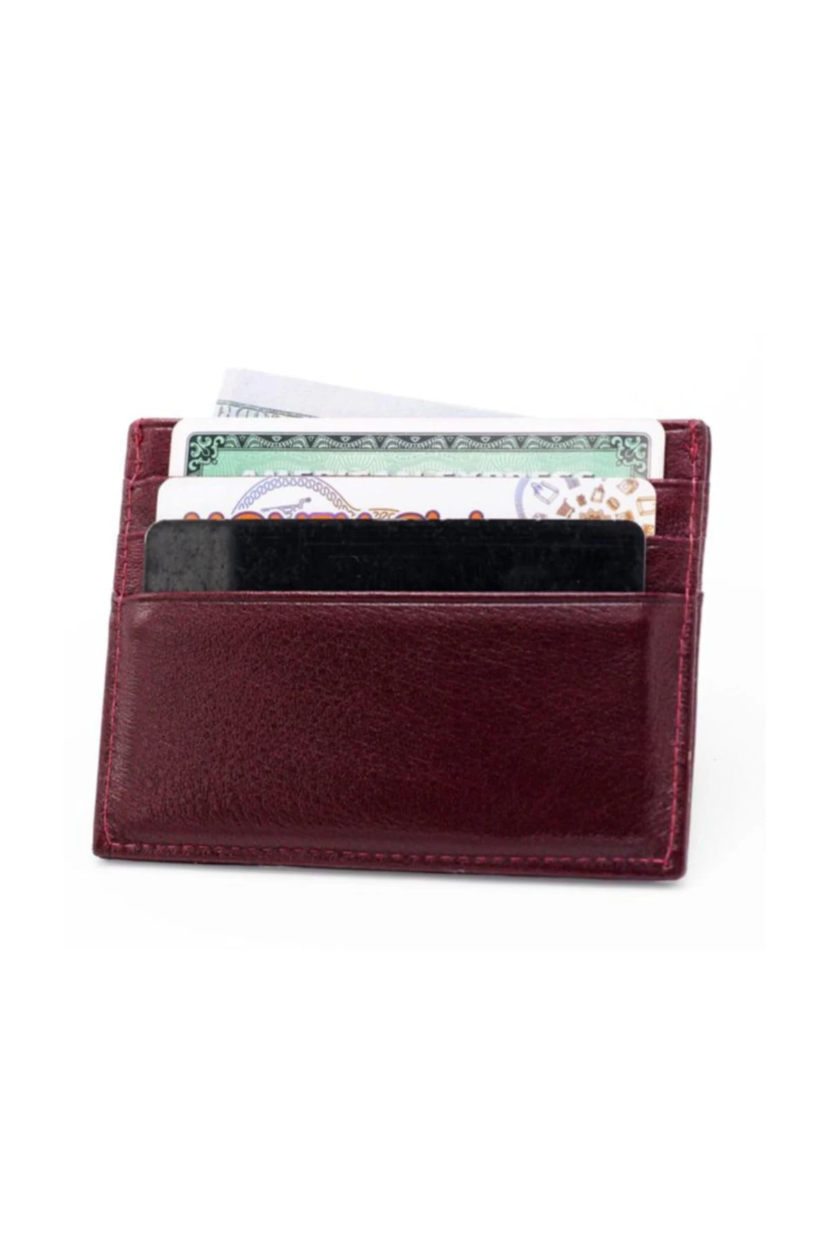 Bordo Unisex Hakiki Deri Kartlık 622045