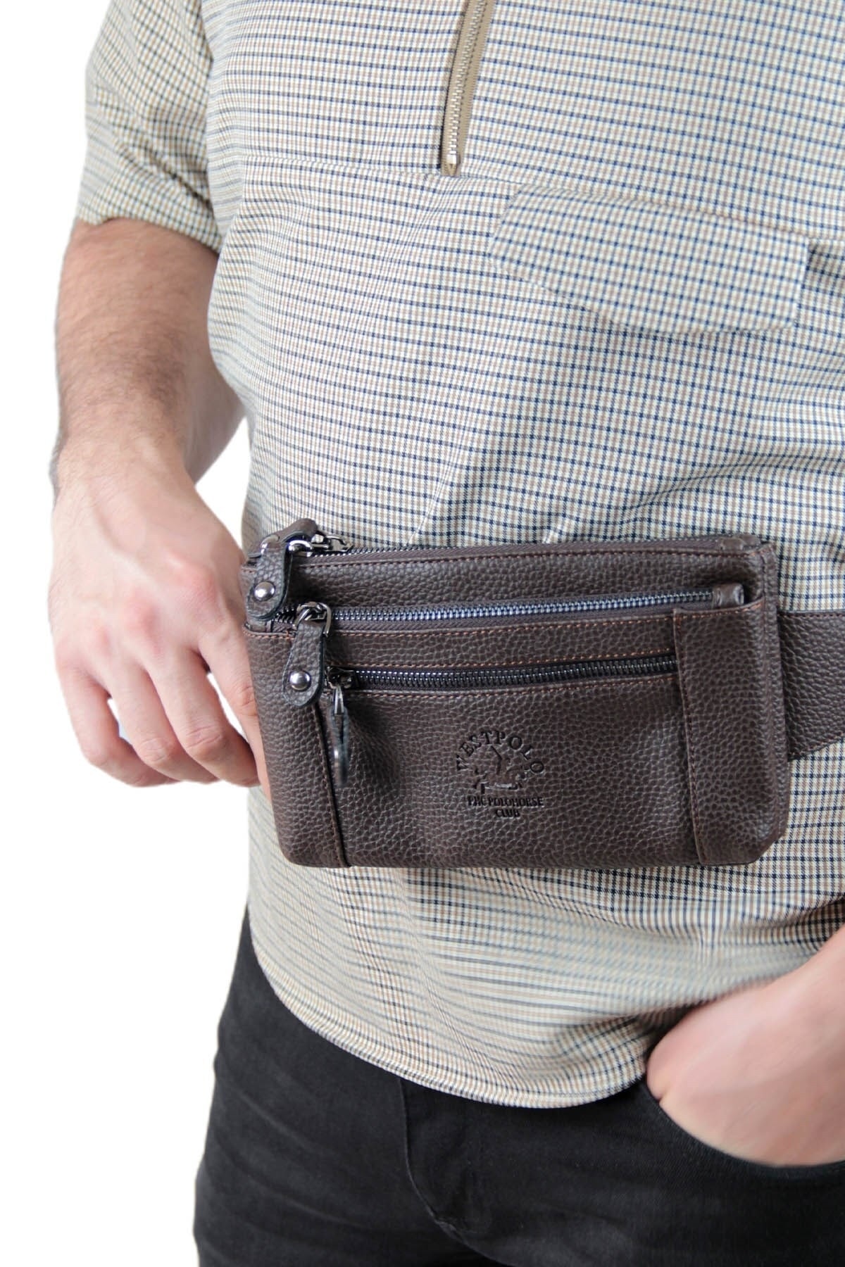 Erkek Klasik Ayarlanabilir Askılı Bel Ve Vücut Çantası Pbu6058