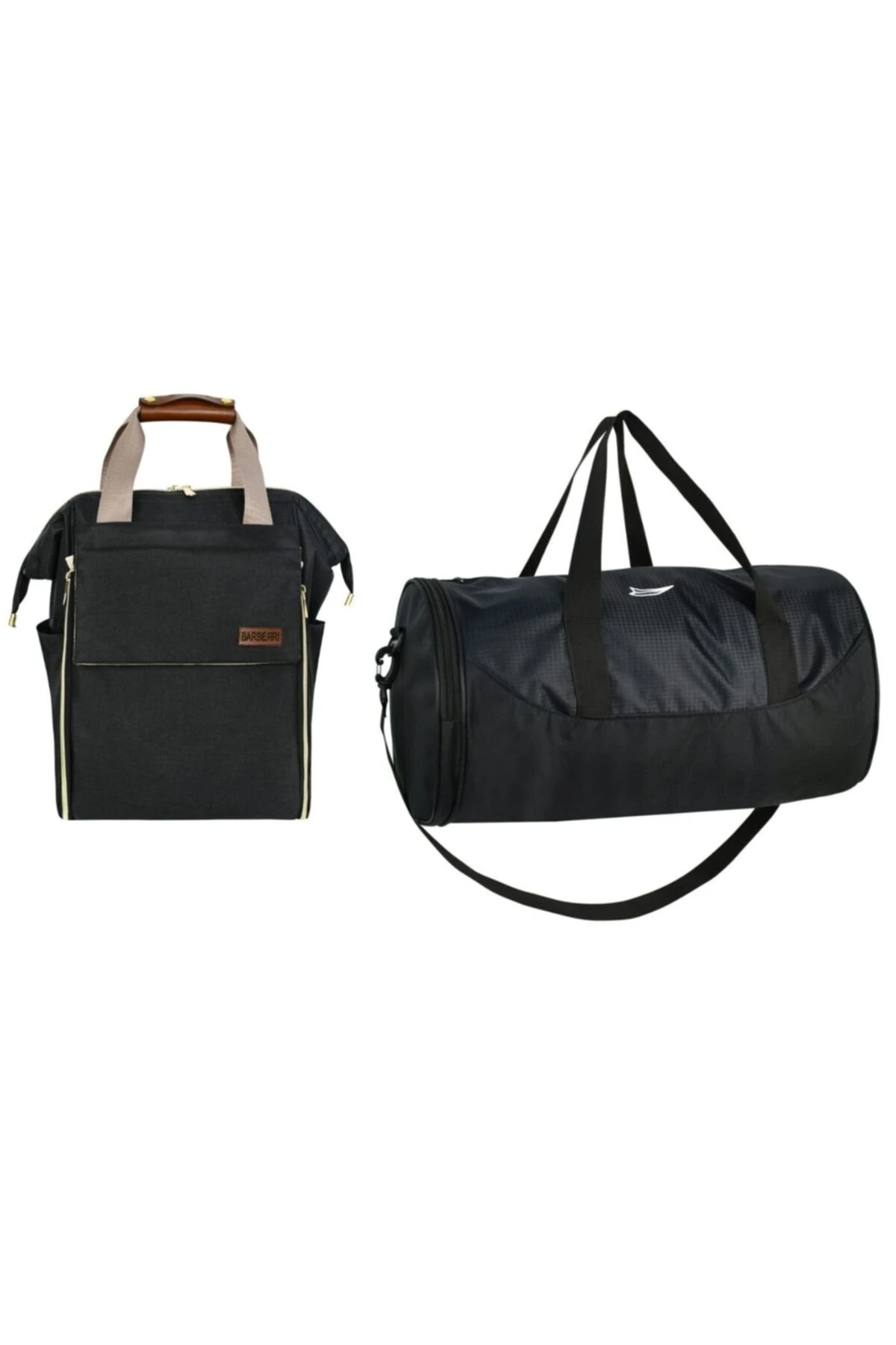 Anne Bebek Bakım Siyah Luks Yataklı Sırt Çantası Ve Küçük Boy El Valizi Kombin