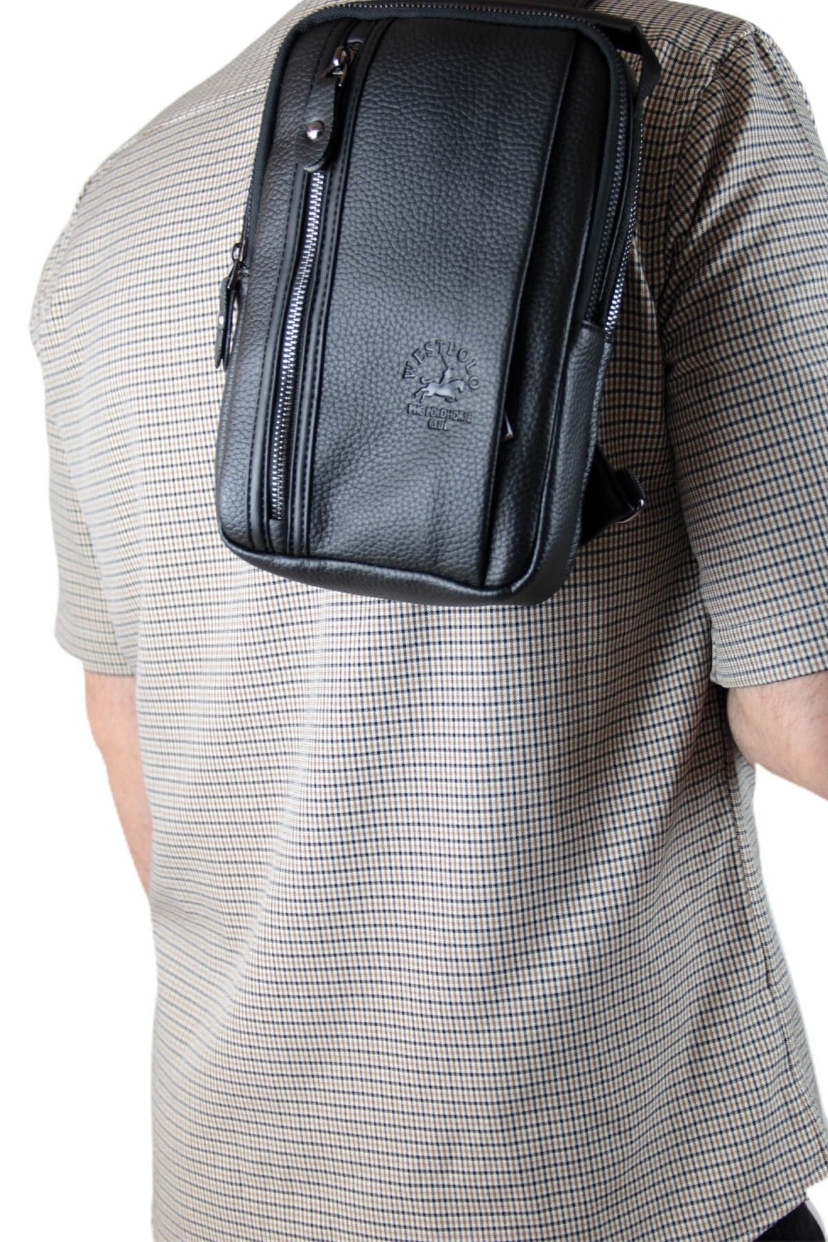 Erkek Siyah Çok Bölmeli Ayarlanabilir Askılı El Ve Vücut Çantası Pbu7023