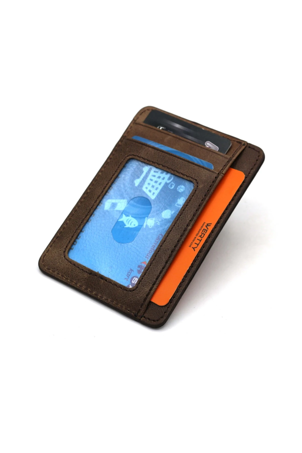 Kahverengi Unisex Werrty Crazy Deri Kartlık 622205