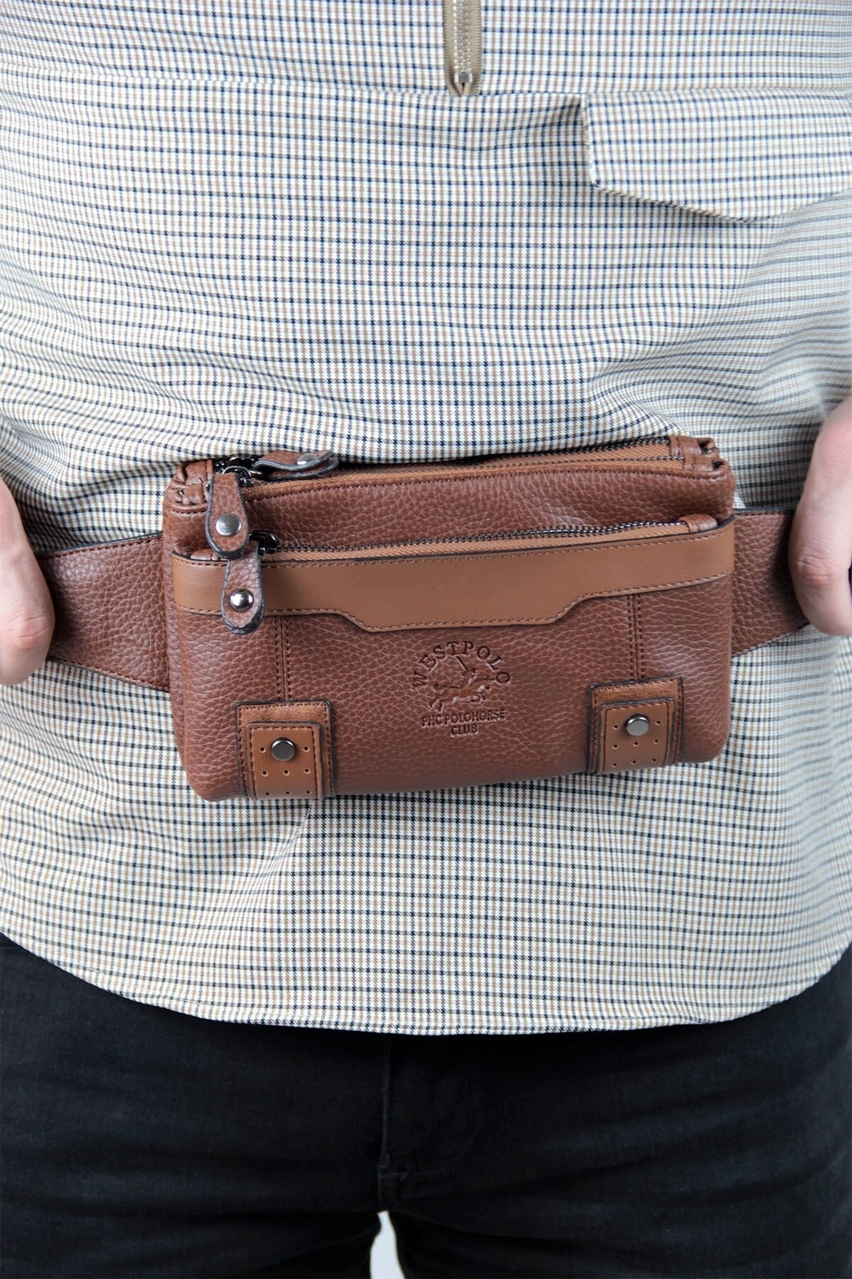 Erkek Klasik Ayarlanabilir Askılı Bel Ve Vücut Çantası Pbu6059