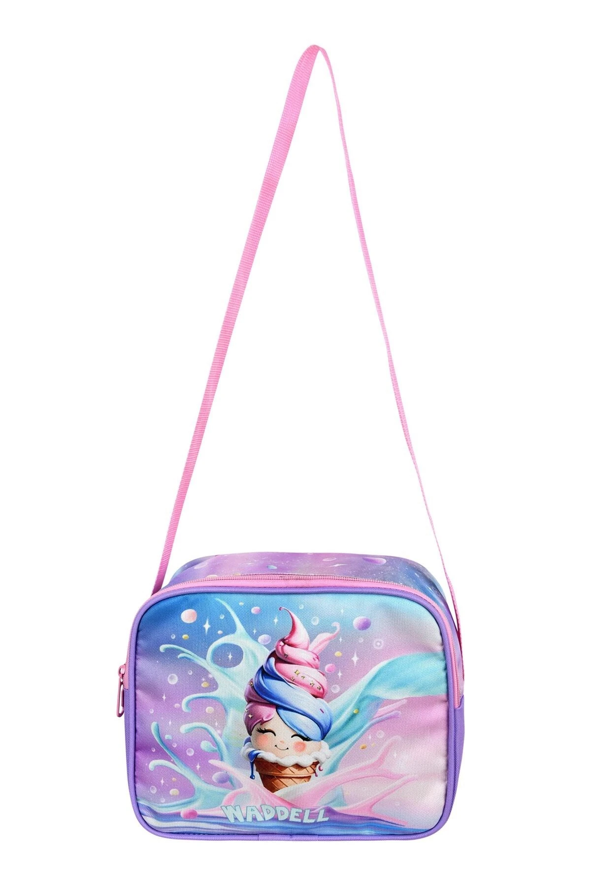 Waddell Kids 3’lü Kız Çocuk Okul Seti (Sırt Çantası, Beslenme Çantası, Kalemlik) – Dondurma Desenli