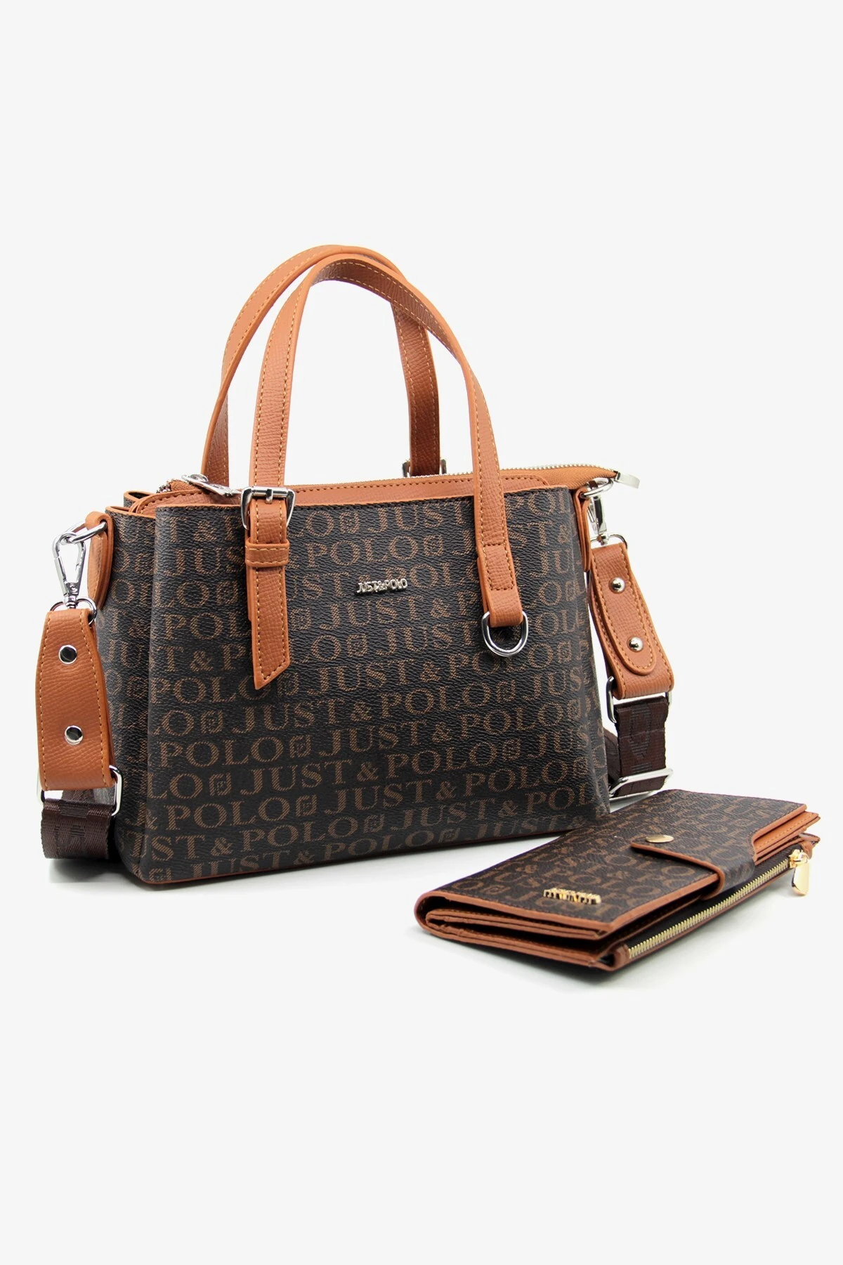 Suya Geçirmez Ayarlanabilir Çapraz Askılı  4 Gözlü Kadın El ve Omuz Çantası Ve Cüzdan Kombini NL3022