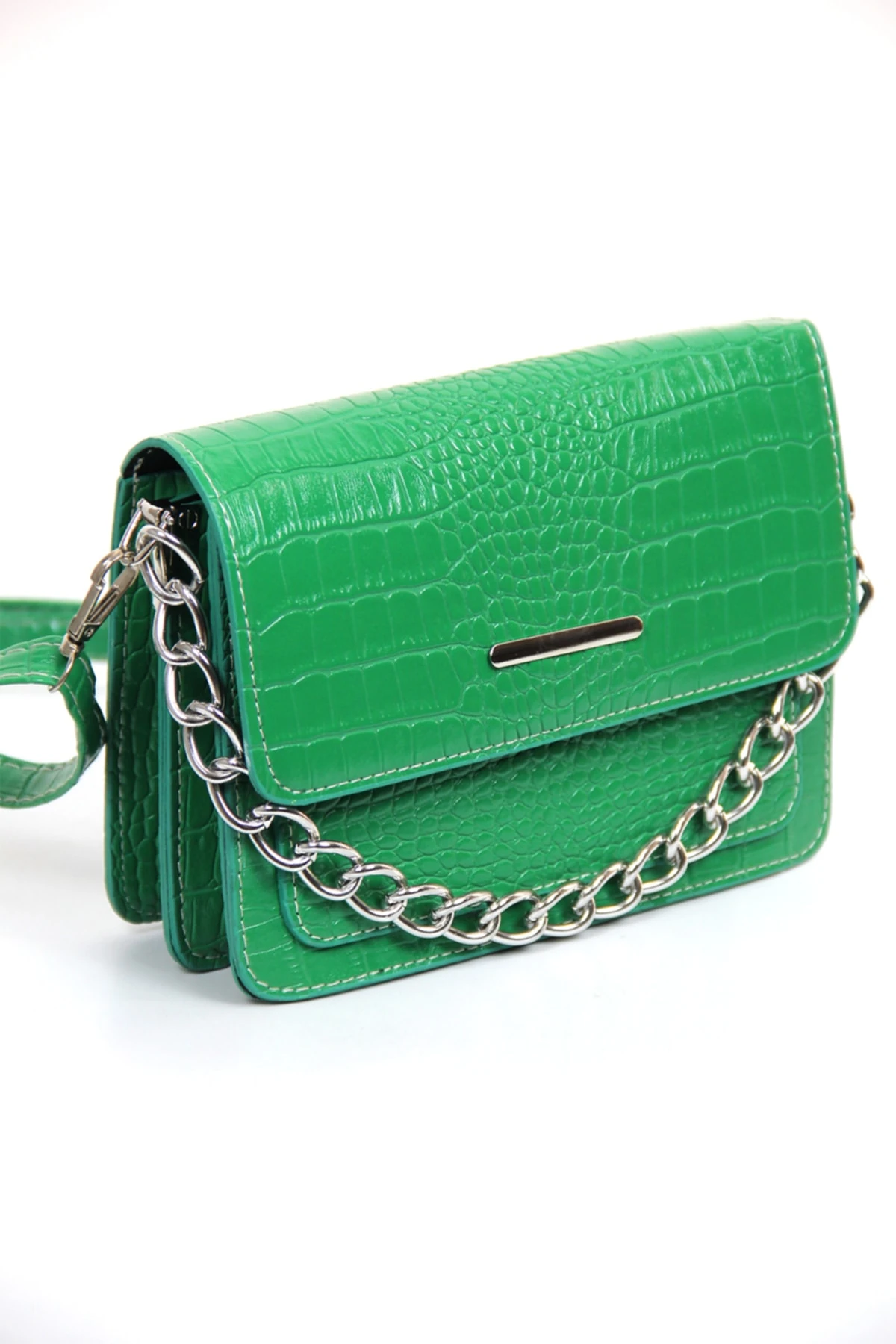 Kadın Timsah Desen Zincirli El Ve Omuz Çantası Pbu268