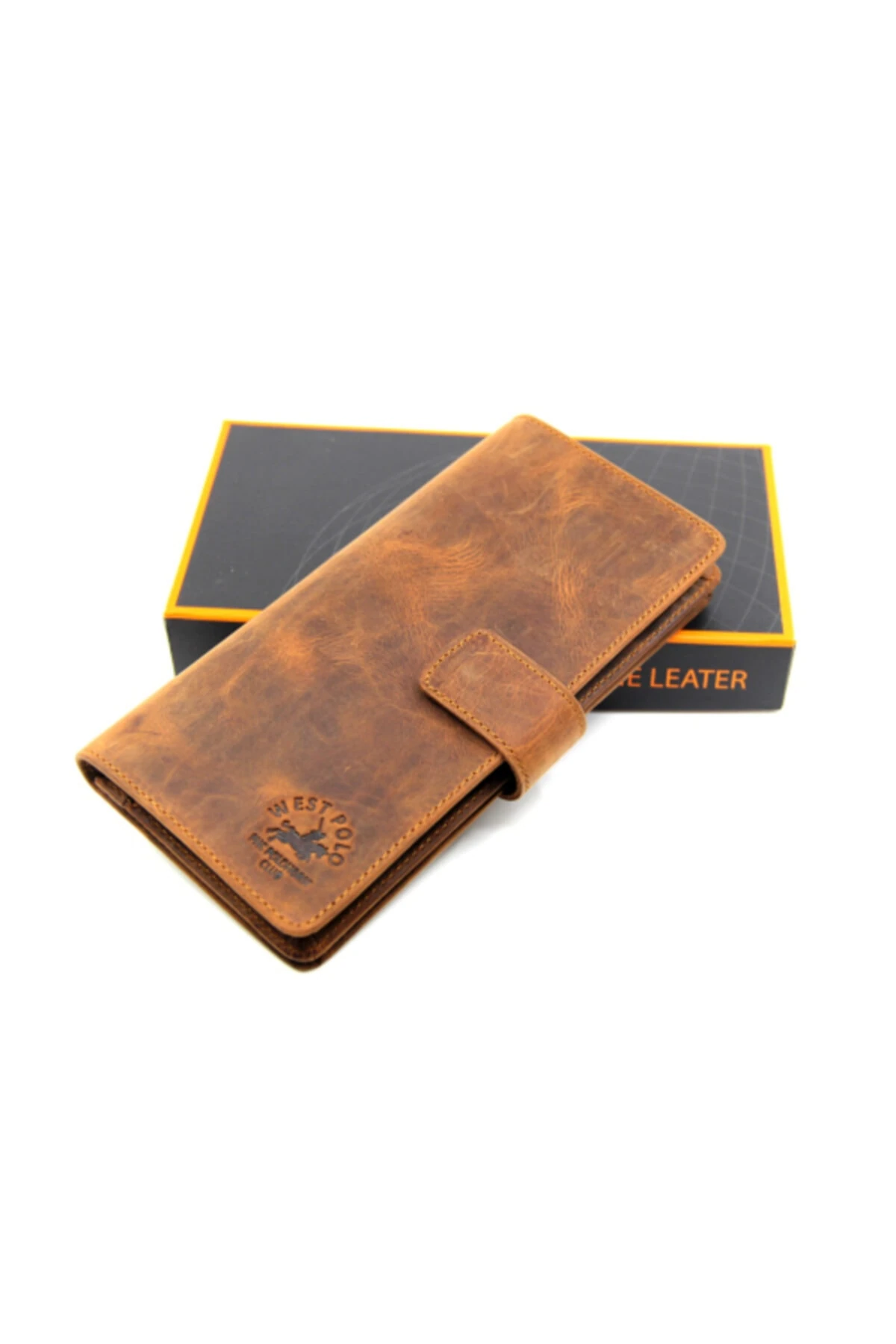 Kahverengi Unisex Patlı Vintage Crazy Hakiki Deri Cüzdan Kartlık