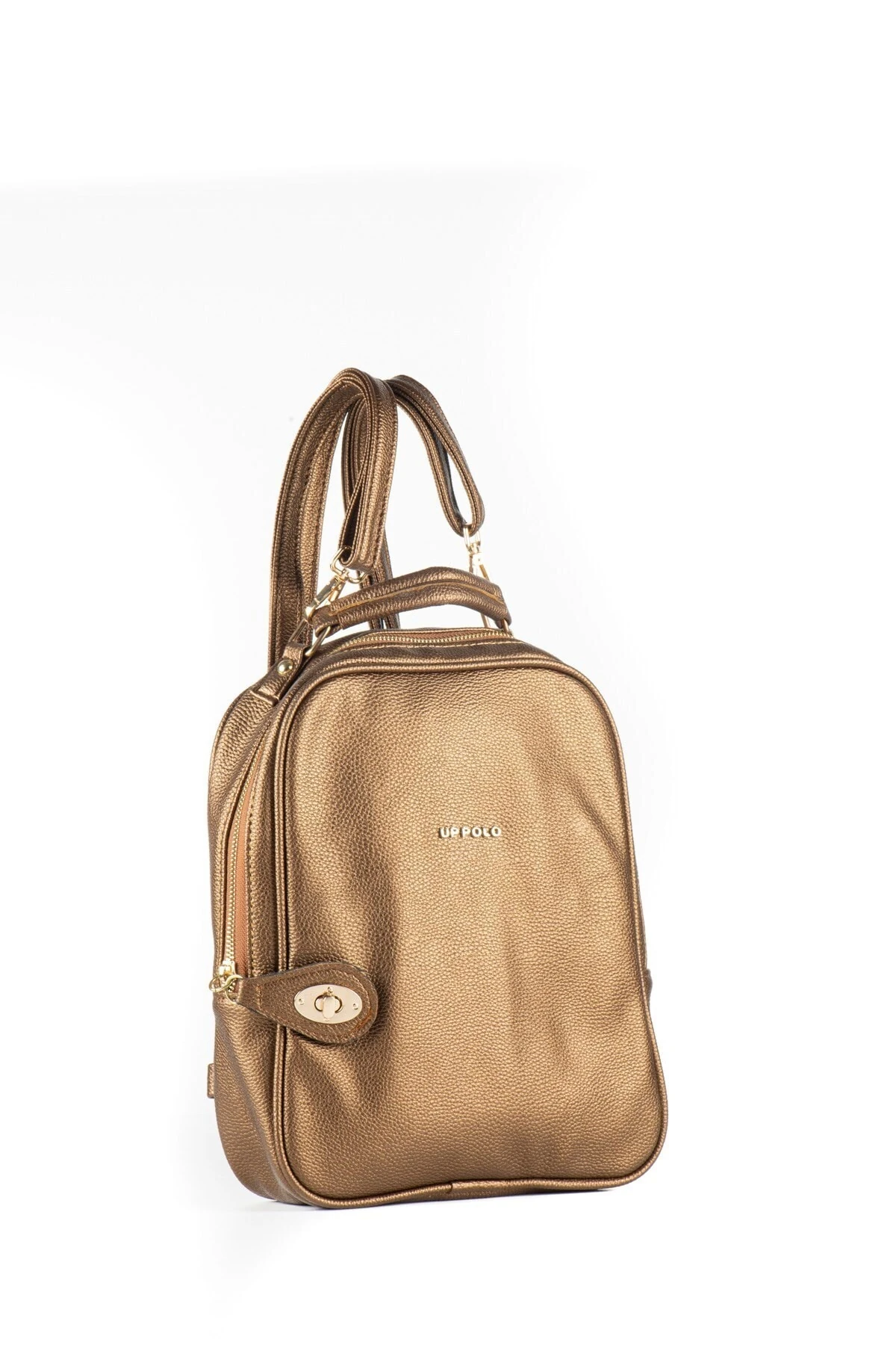 Bakır Kadın Yıkanmış Deri Sırt Çantası Upb301