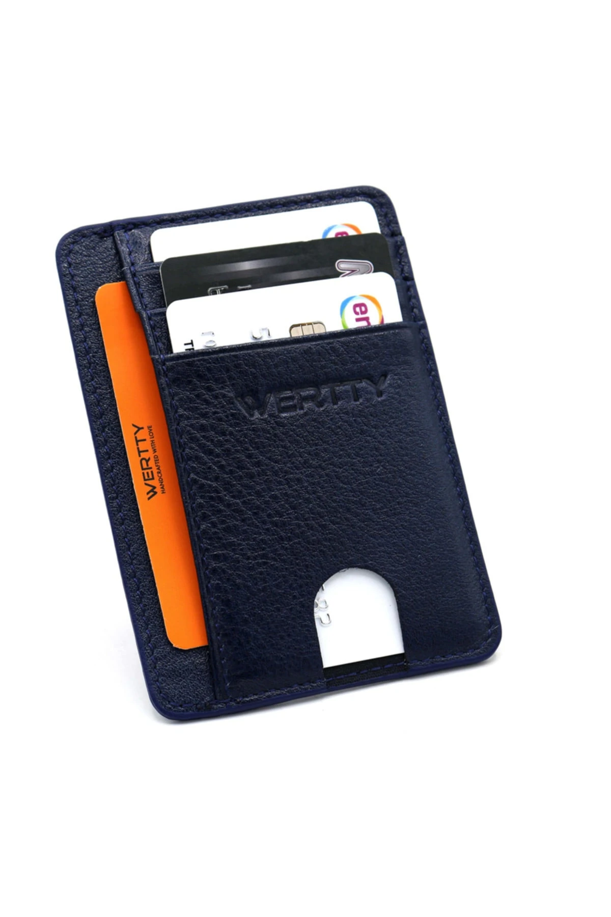 Lacivert Unisex Werrty Orjinal Deri Kartlık 622207