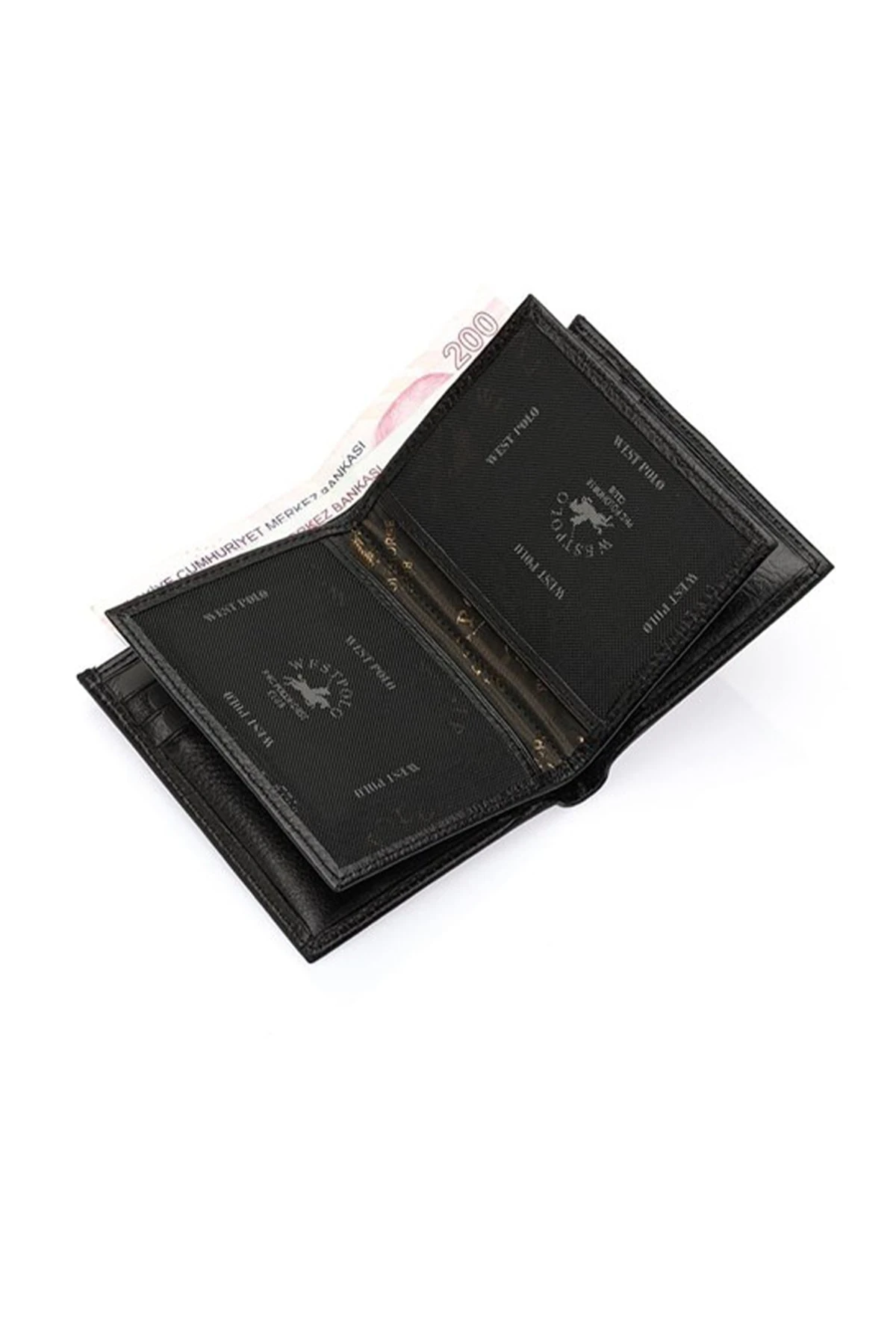 Kağıt Para Ve Bol Kart Bölmeli Hakiki Flötr Deri Siyah Erkek Cüzdan Wpt05