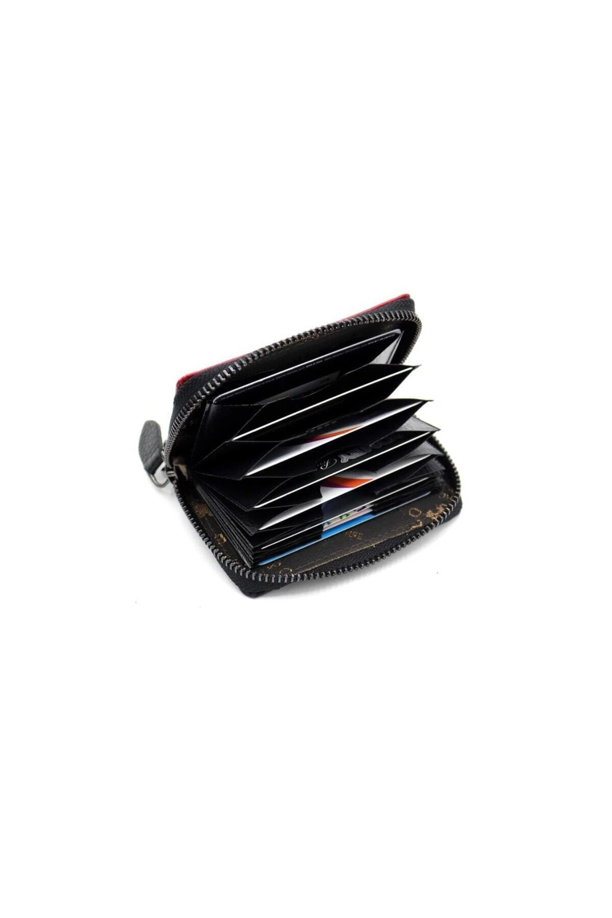 Kahverengi Unisex Fermuarlı Hakiki Deri Kartlık