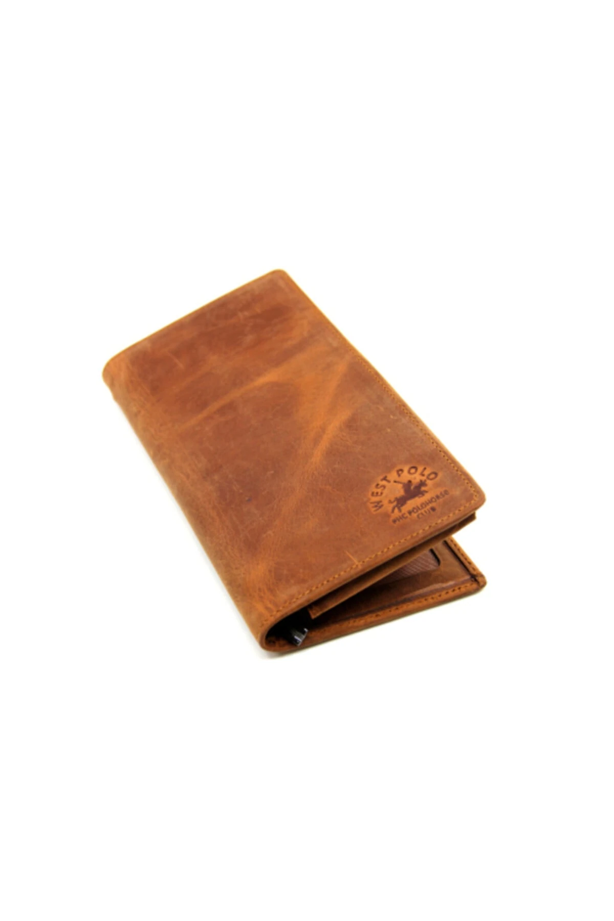 Kahverengi Unisex Vintage Crazy Hakiki Deri Cüzdan Kartlık