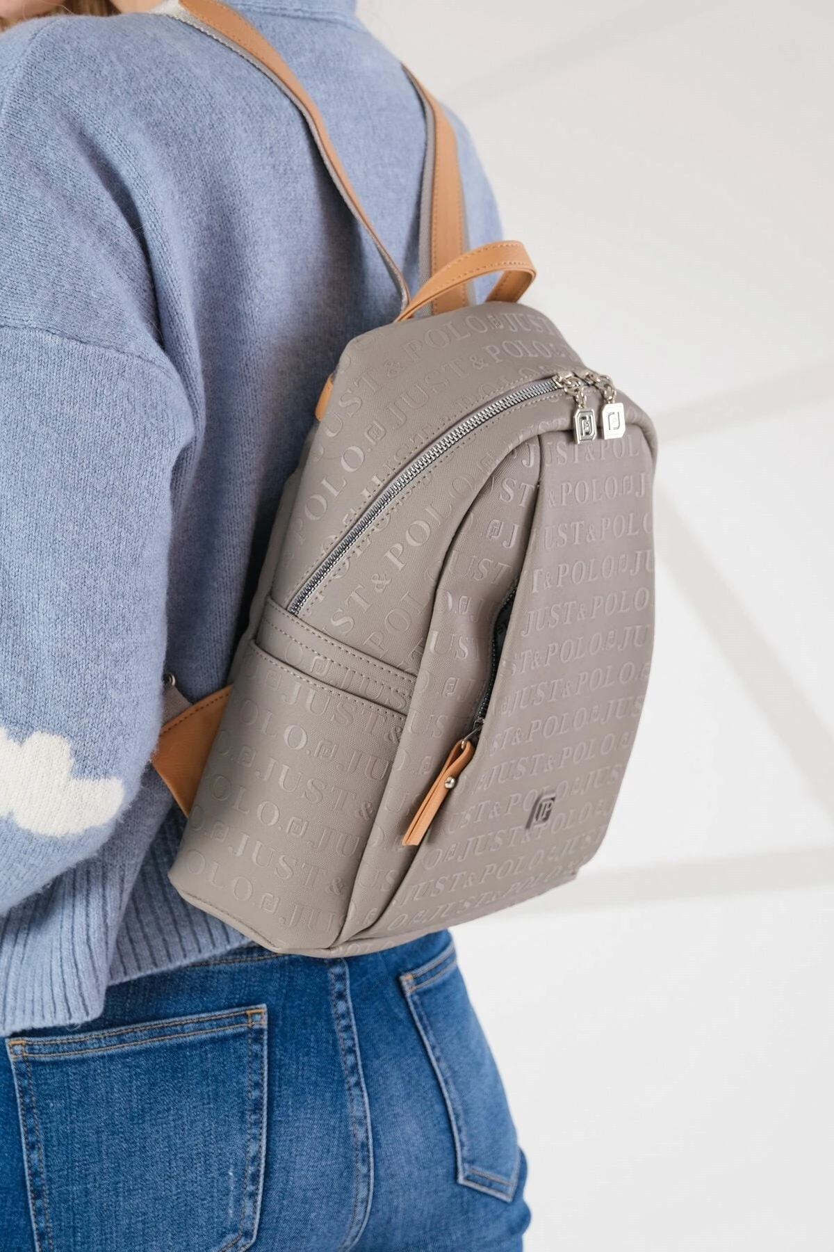 Kadın Ayarlanabilir Askılı Çok Bölmeli Sırt Çantası Ve Cüzdan Kombini Pbu4040-1007