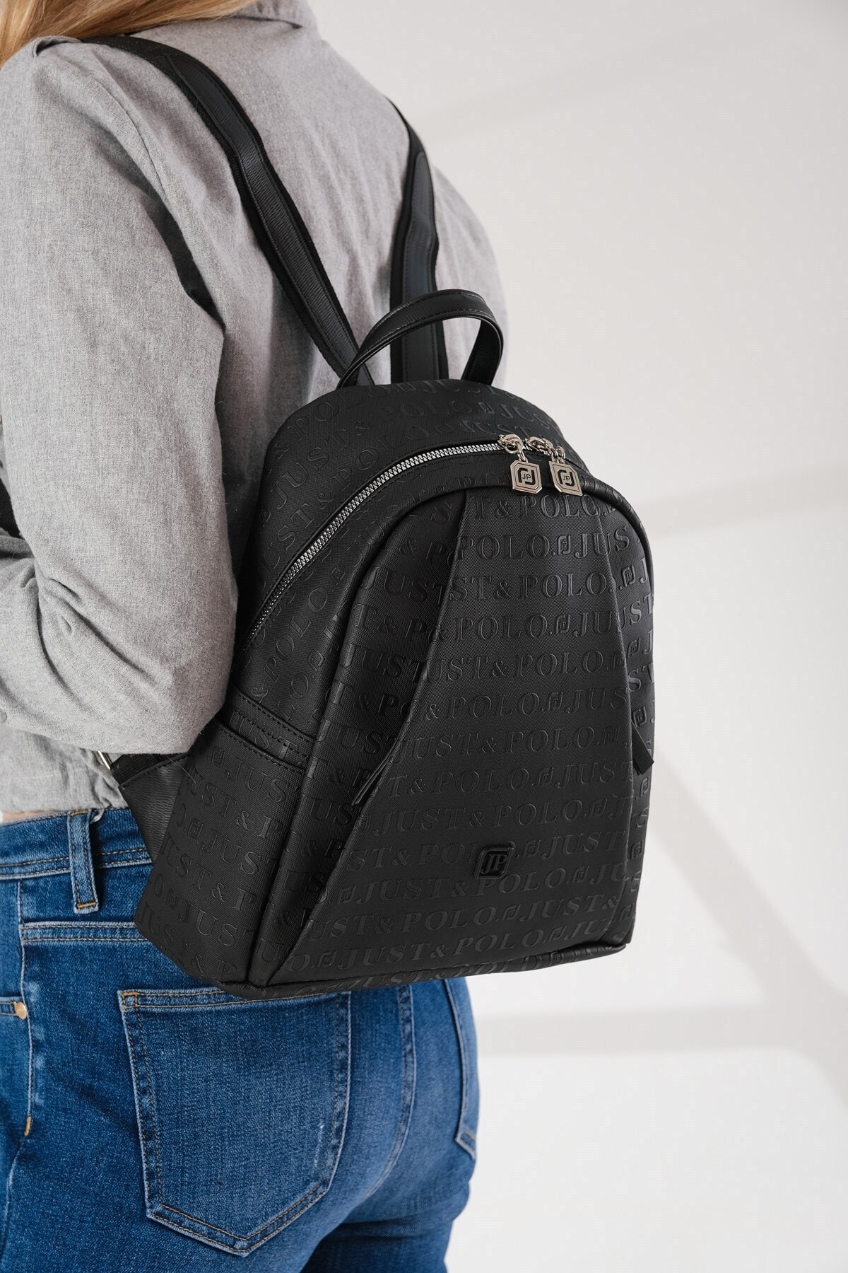 Kadın Ayarlanabilir Askılı Çok Bölmeli Sırt Çantası Ve Cüzdan Kombini Mds4040-1006