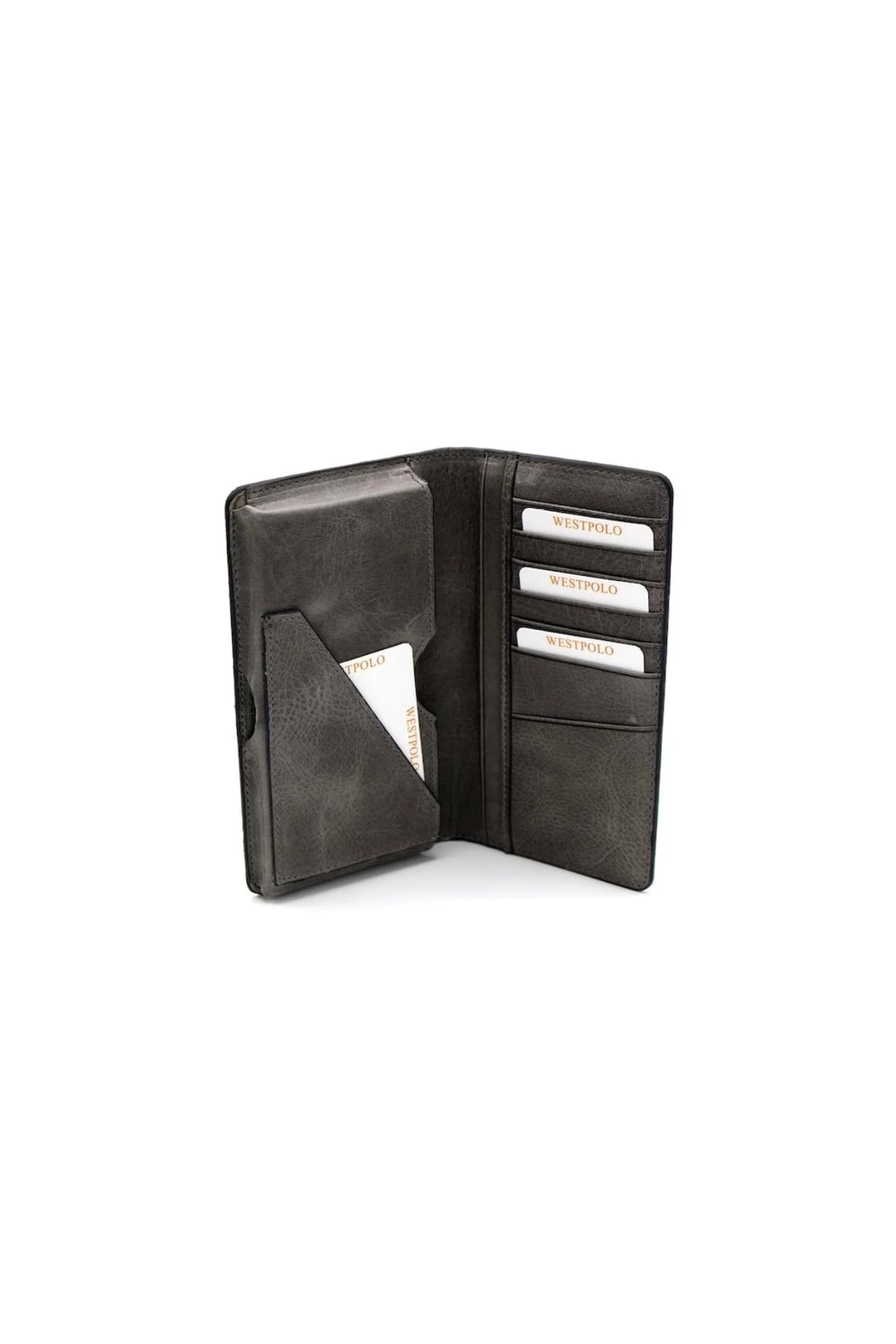 Gri Crazy Hakiki Deri Erkek Cüzdan Kartlık 6222741